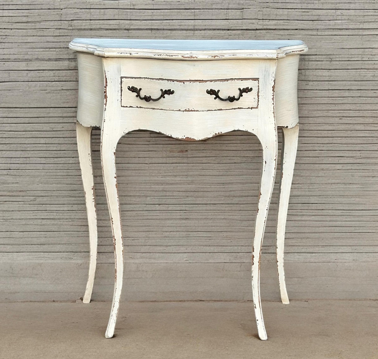 Vintage White Painted Solid Wood French Accent Entry Table