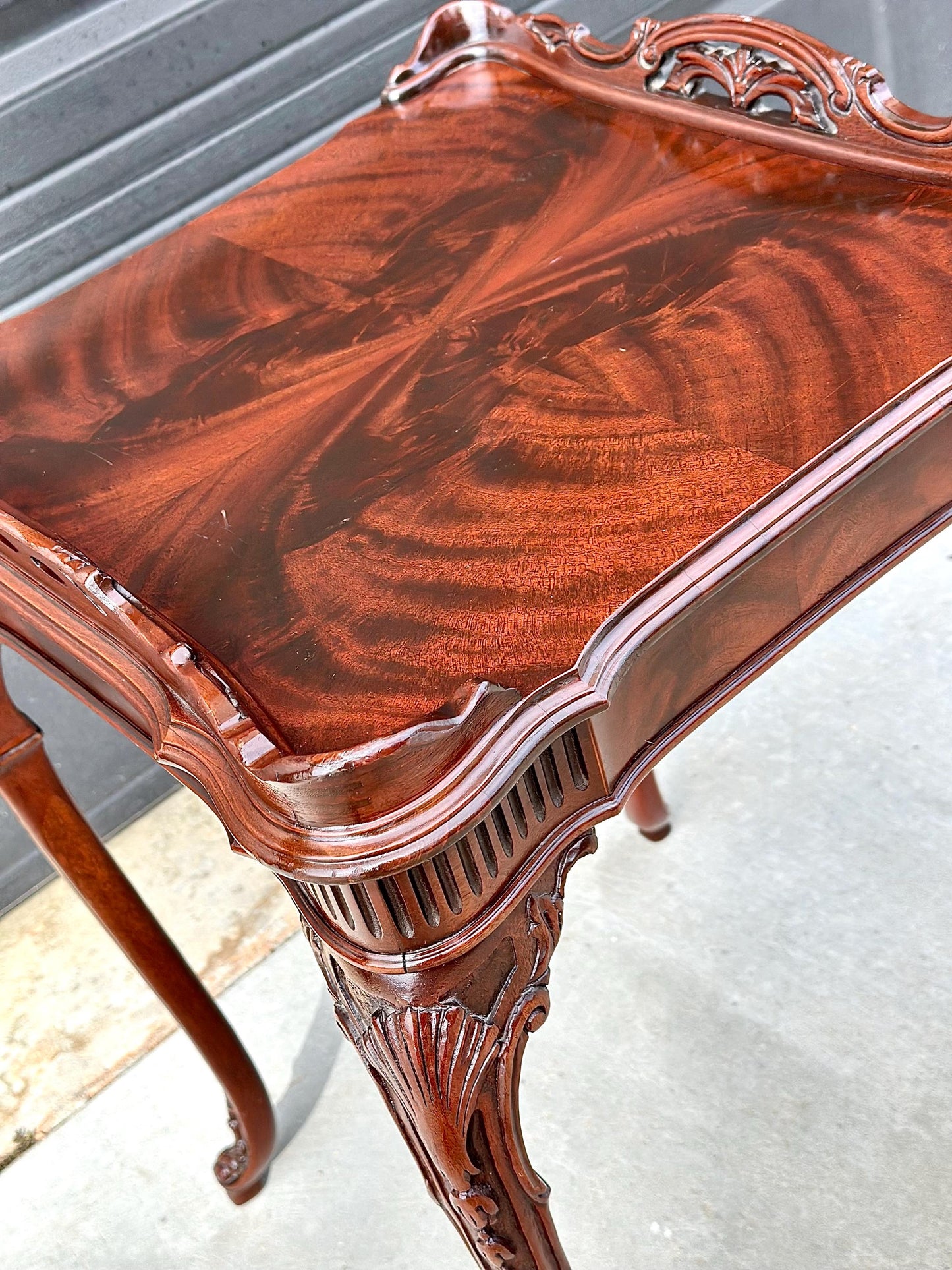 Antique French Mahogany Square Side Table