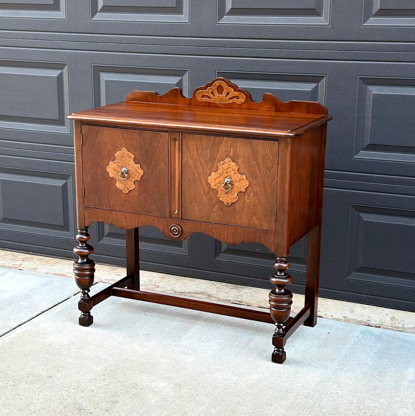 Antique Walnut & Cherry Two Door Cabinet Console