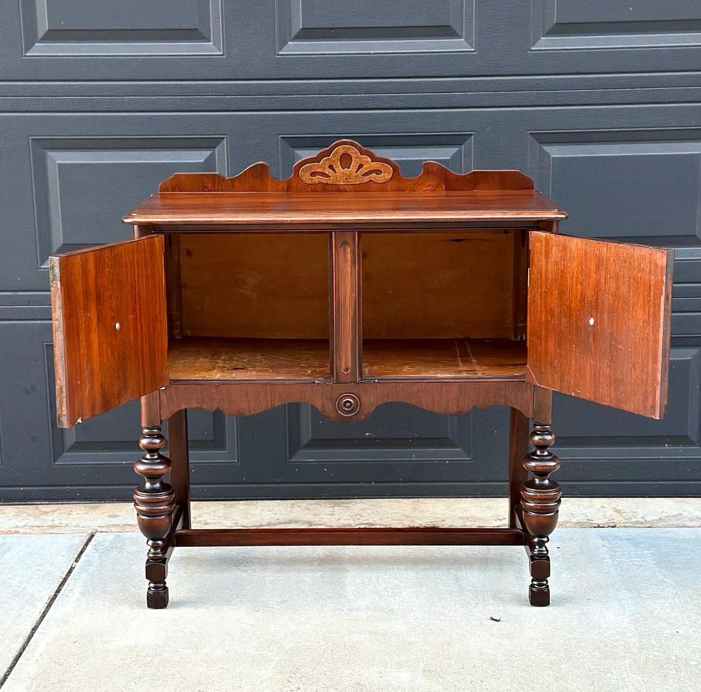 Antique Walnut & Cherry Two Door Cabinet Console