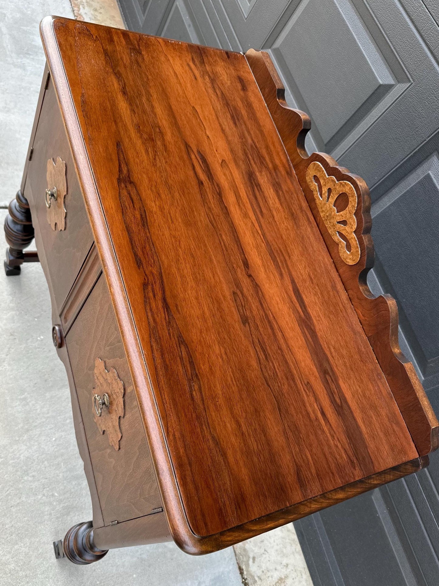 Antique Walnut & Cherry Two Door Cabinet Console