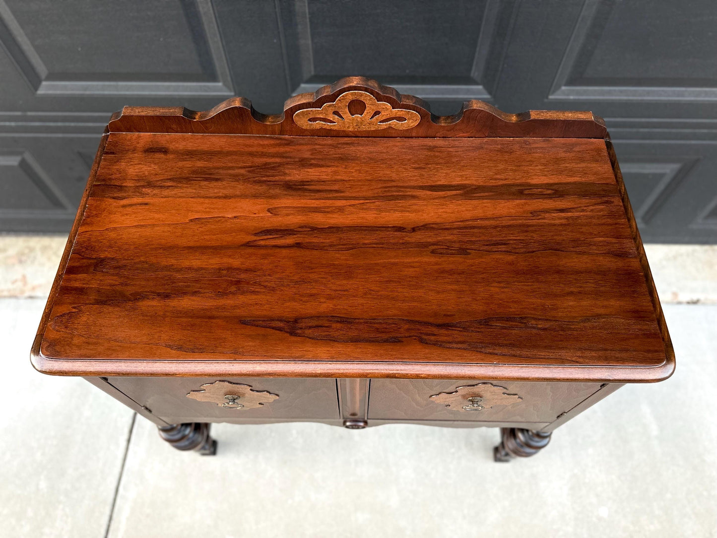 Antique Walnut & Cherry Two Door Cabinet Console