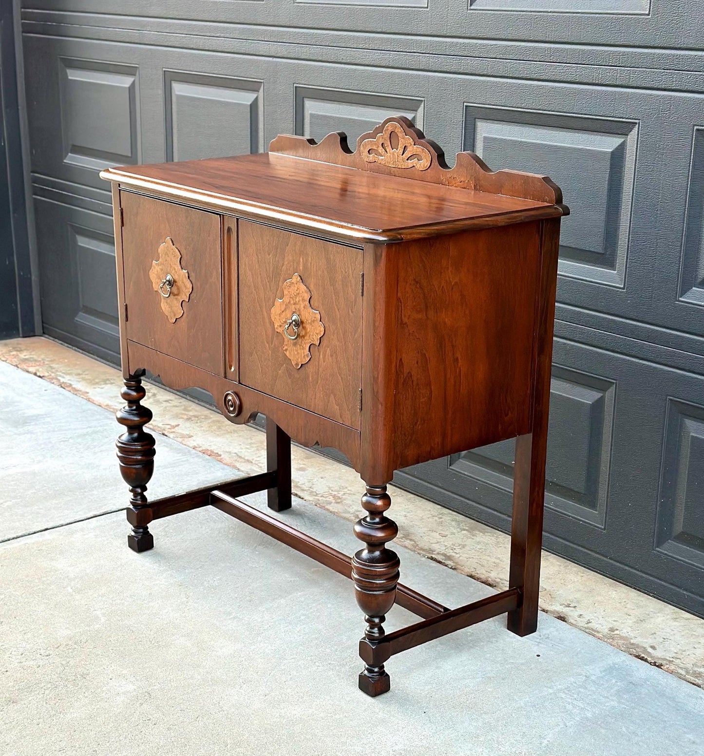 Antique Walnut & Cherry Two Door Cabinet Console