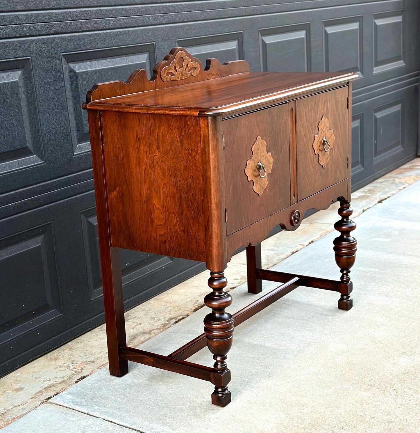 Antique Walnut & Cherry Two Door Cabinet Console