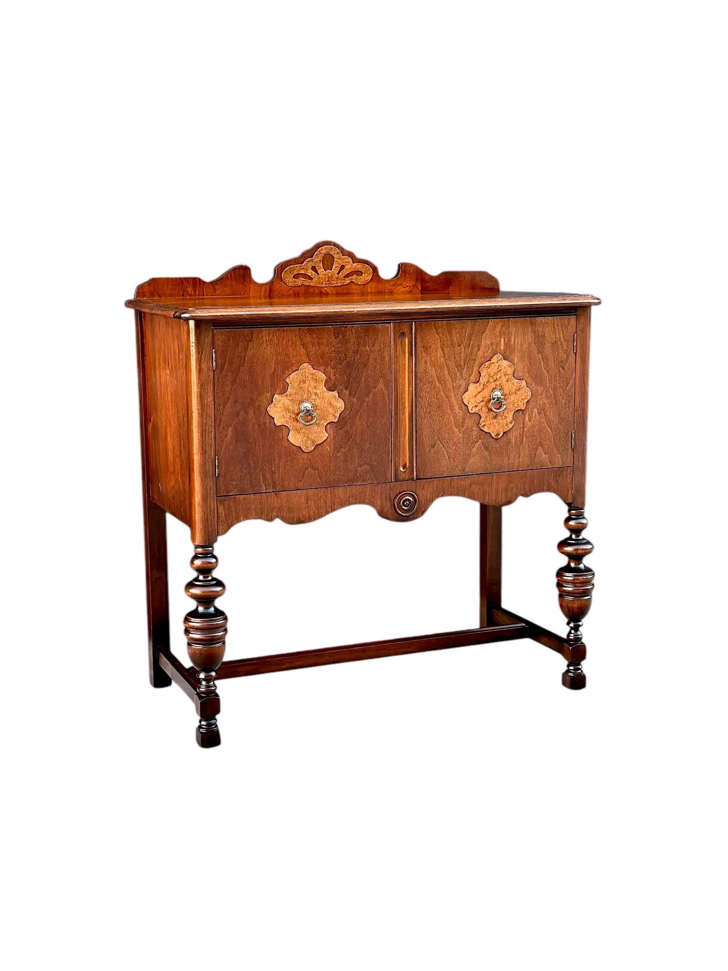 Antique Walnut & Cherry Two Door Cabinet Console