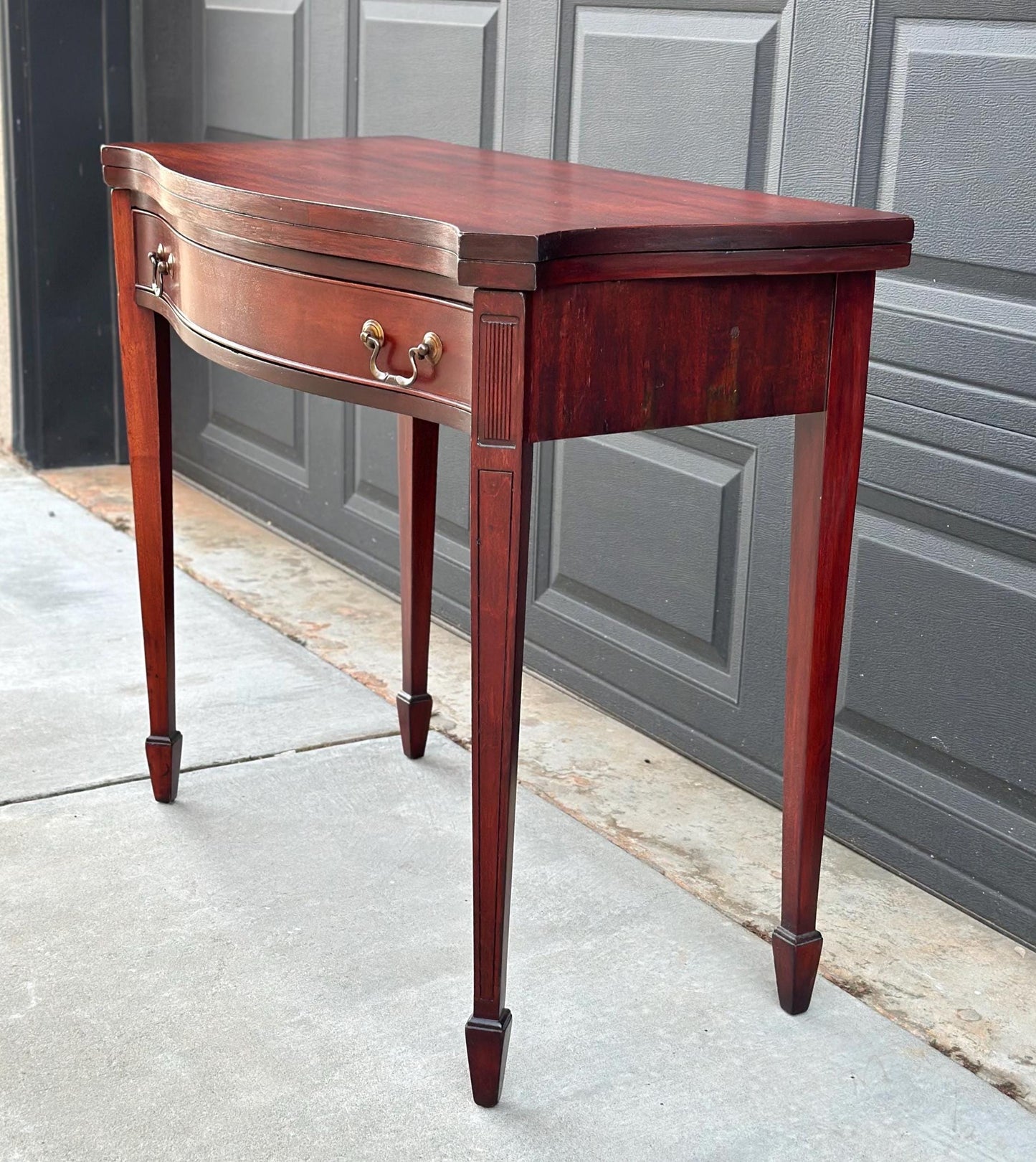 Antique 1930's Mahogany Single Drawer Hallway Flip Top Table