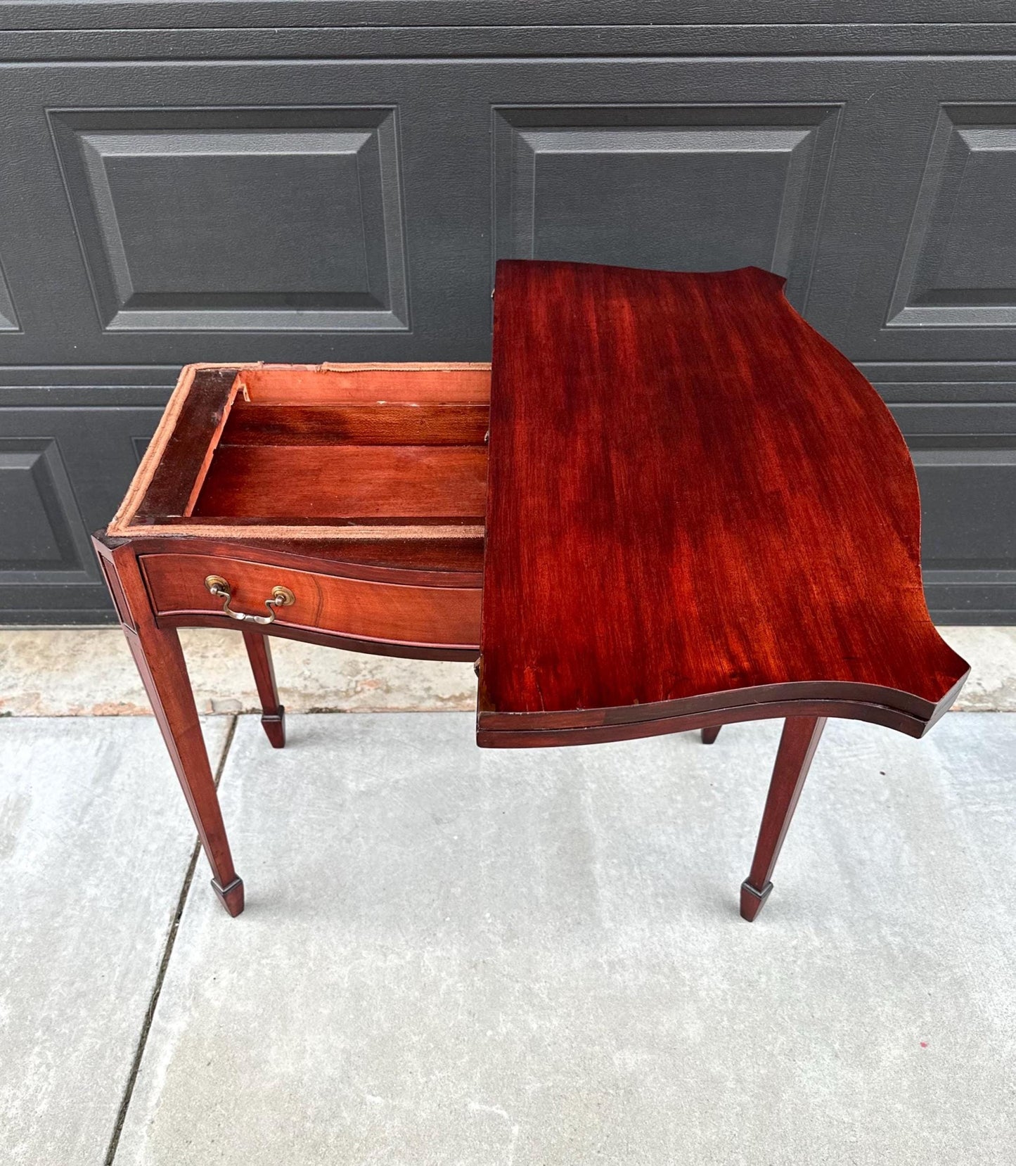 Antique 1930's Mahogany Single Drawer Hallway Flip Top Table