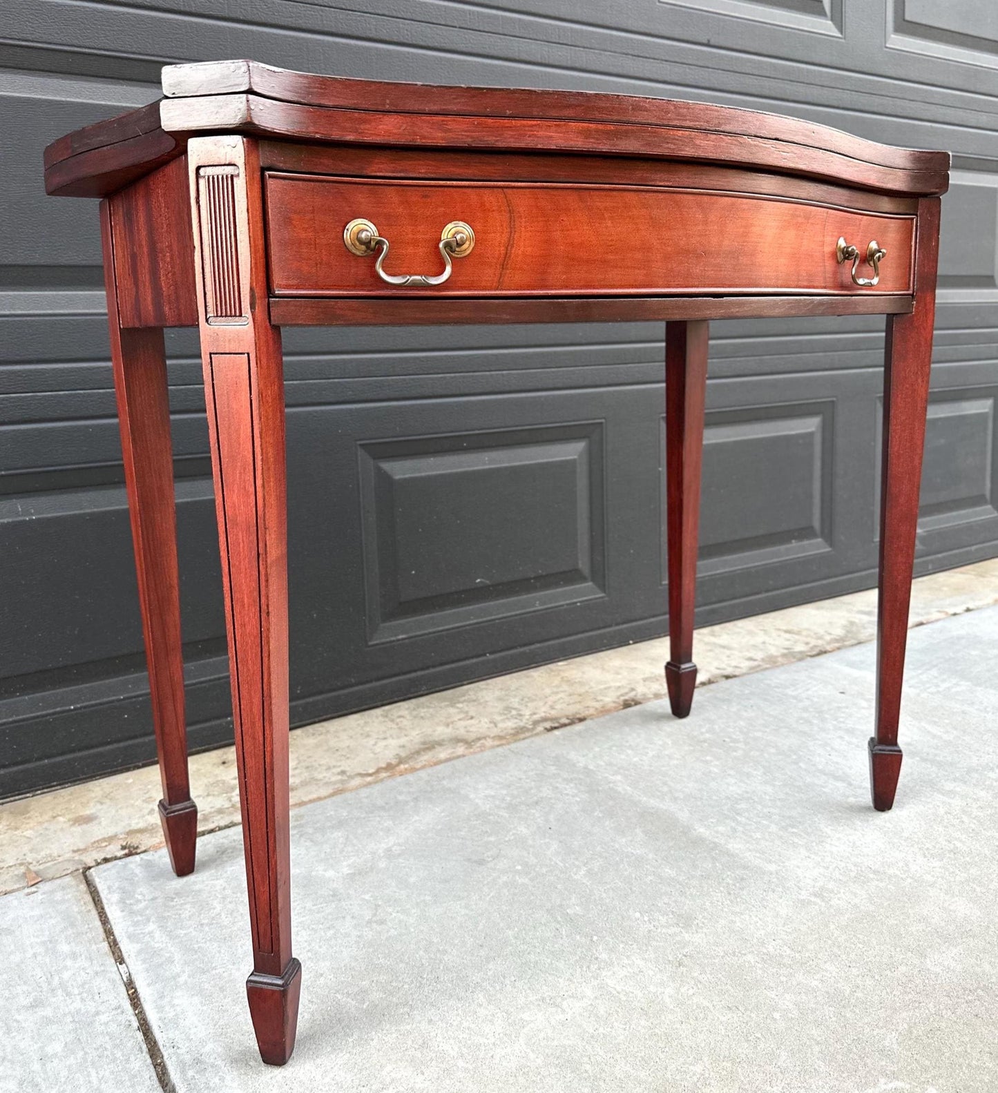 Antique 1930's Mahogany Single Drawer Hallway Flip Top Table
