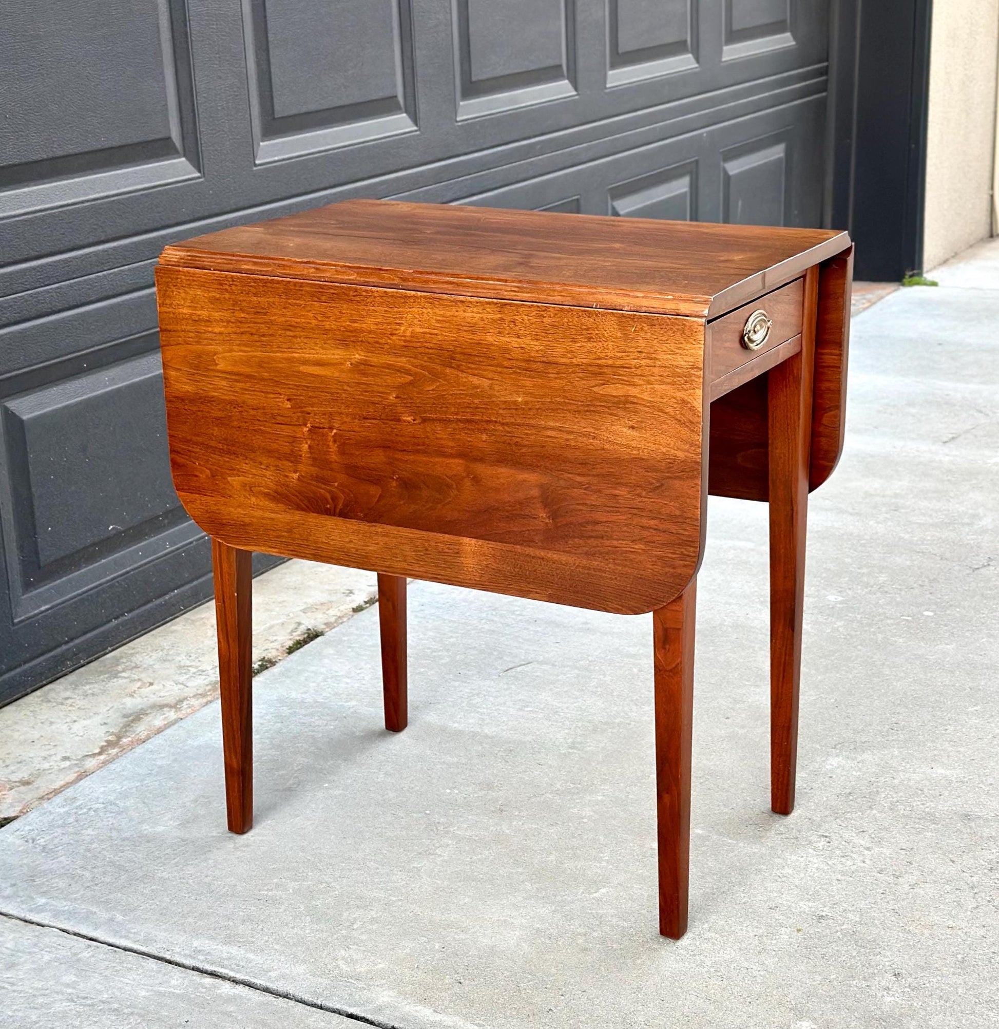 Antique Solid Cherry Sheraton Style Pembroke Drop Leaf Table