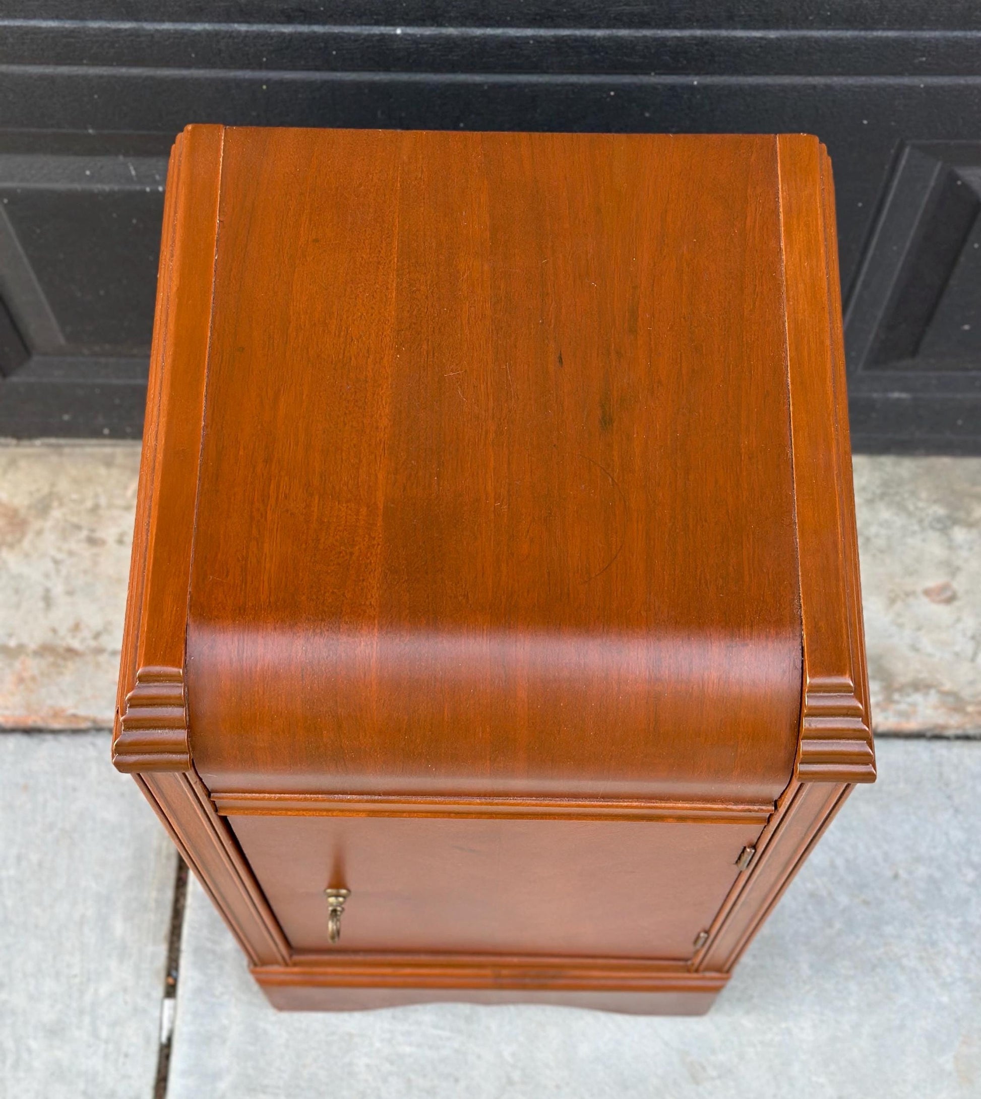 Antique 1930's Art Deco Waterfall Cabinet Nightstand