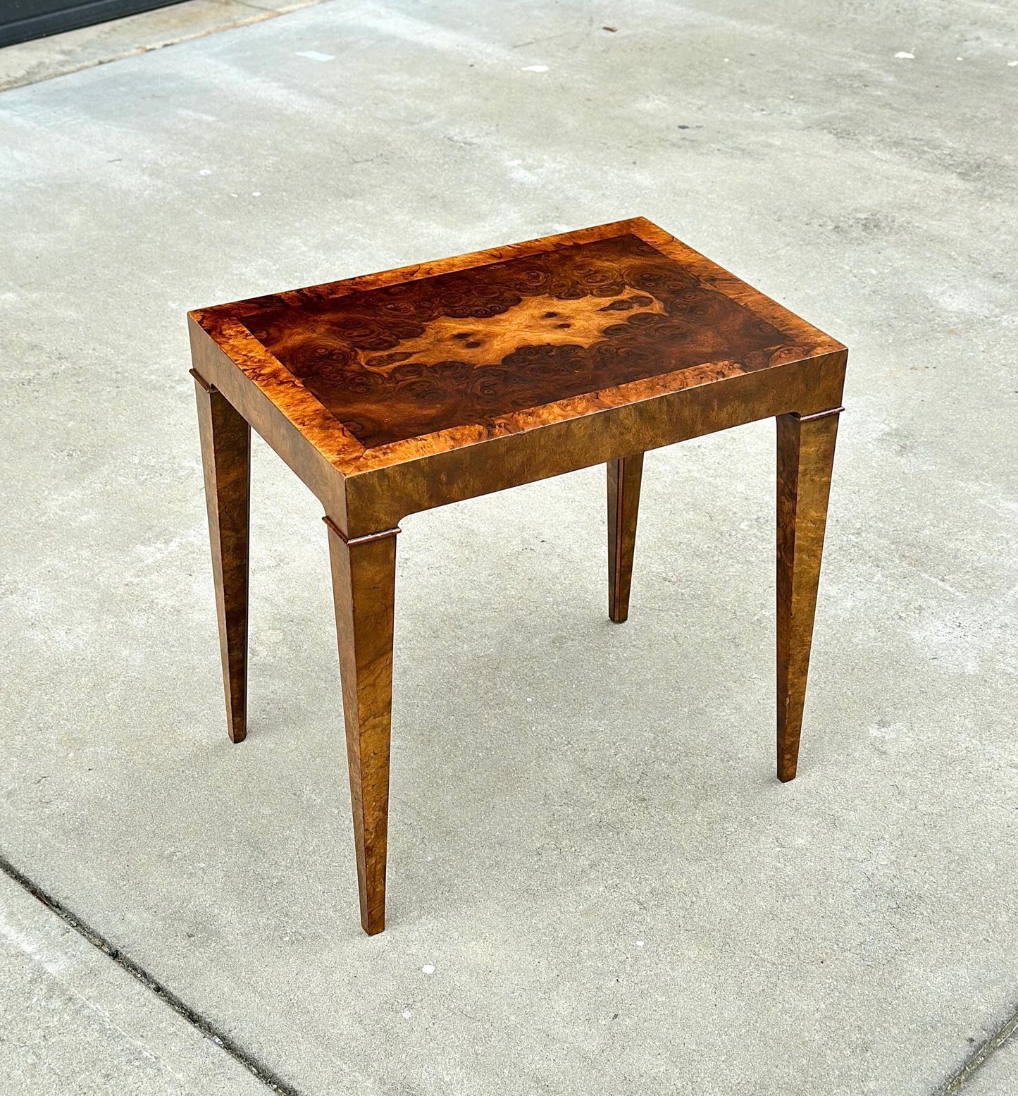 Vintage Baker Furniture "Collector's Edition" Natural Burl Wood End Table