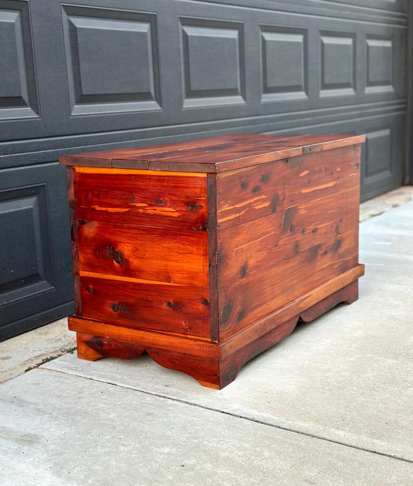 Vintage 1960's Handcrafted Solid Cedar Wood Chest