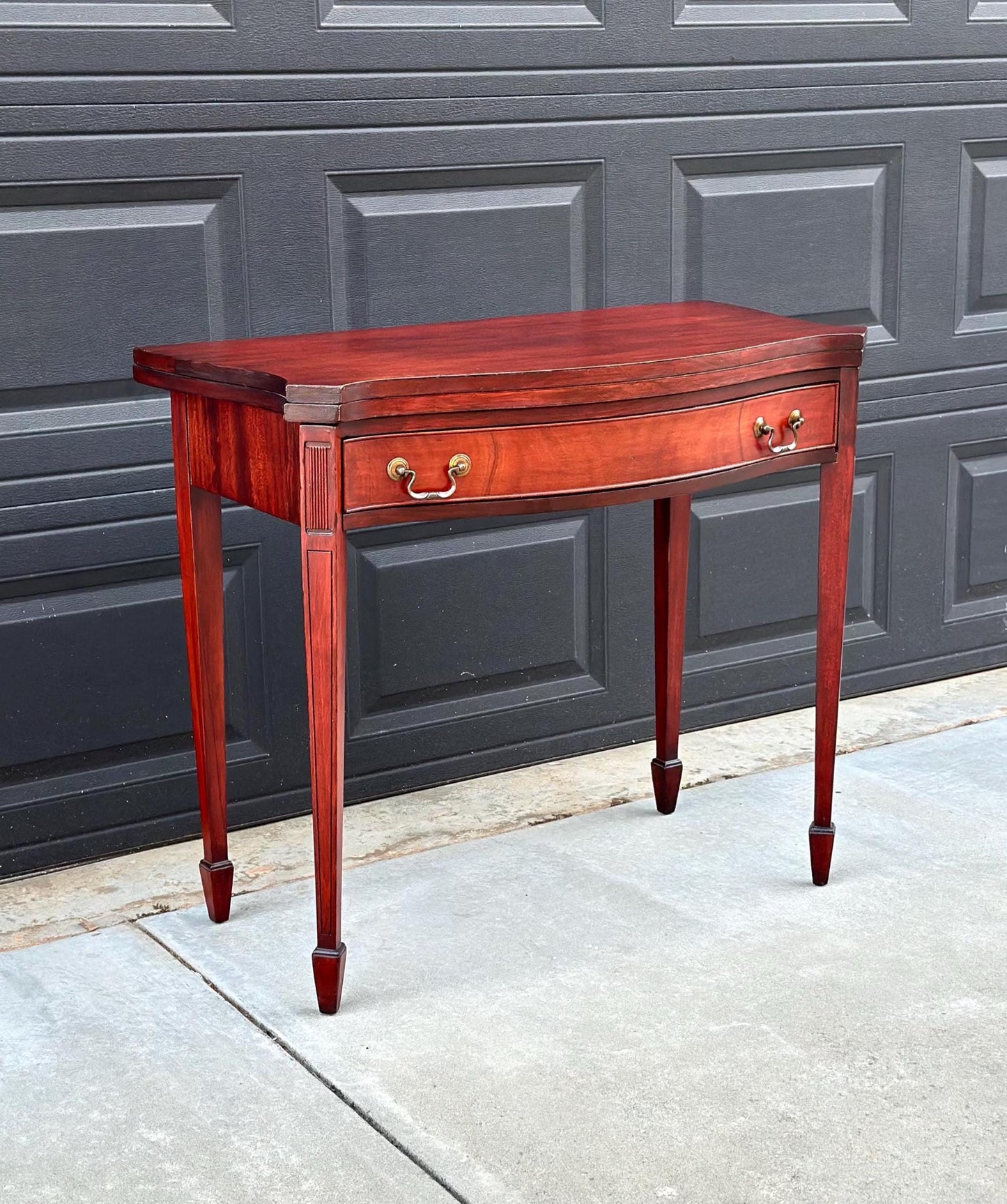 Antique 1930's Mahogany Single Drawer Hallway Flip Top Table