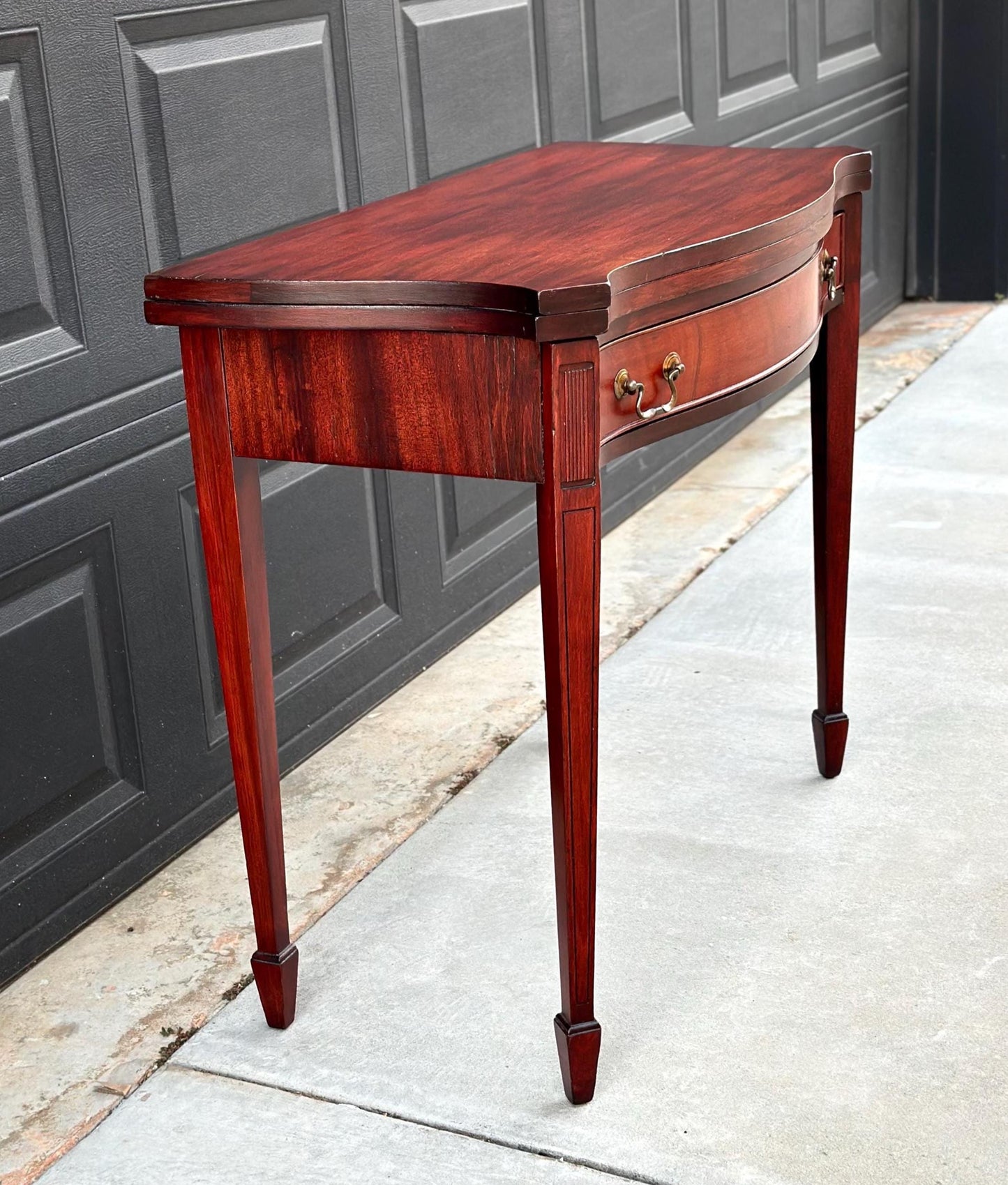 Antique 1930's Mahogany Single Drawer Hallway Flip Top Table