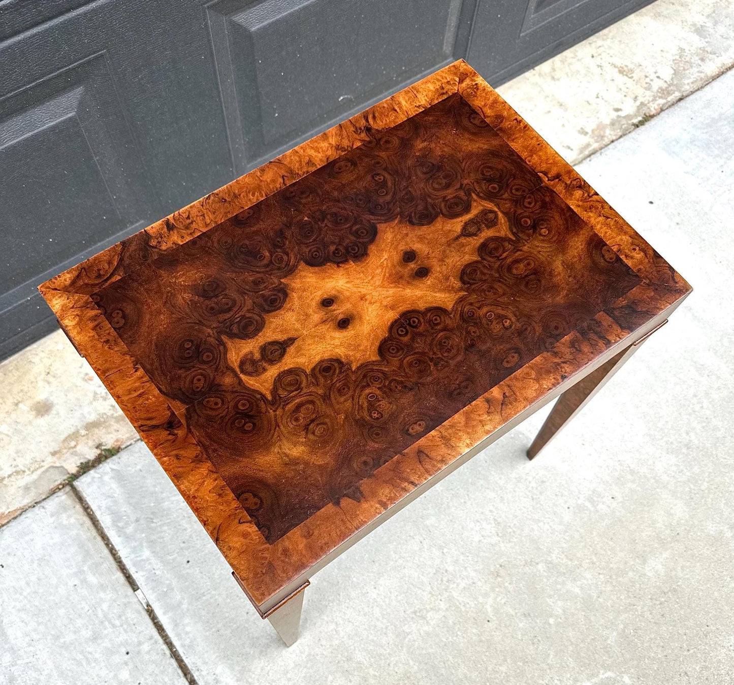 Vintage Baker Furniture "Collector's Edition" Natural Burl Wood End Table