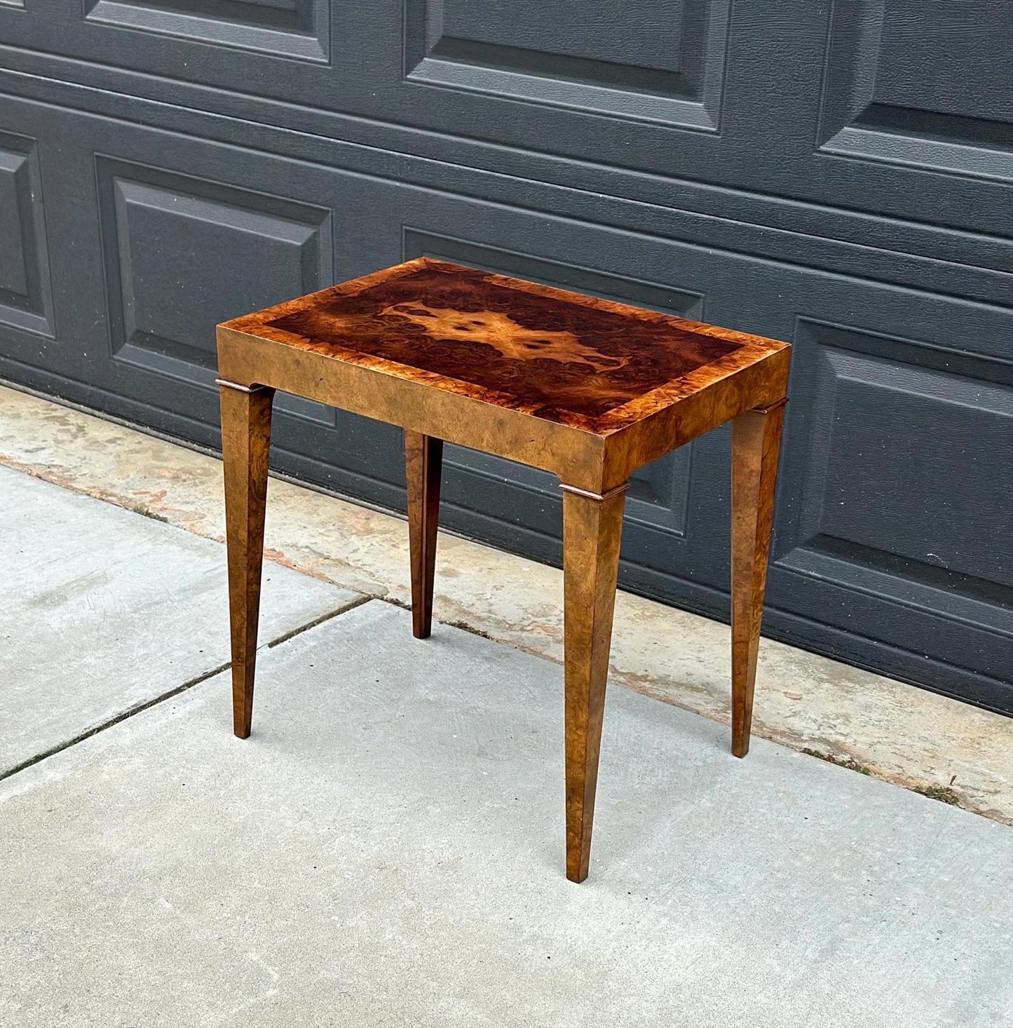 Vintage Baker Furniture "Collector's Edition" Natural Burl Wood End Table