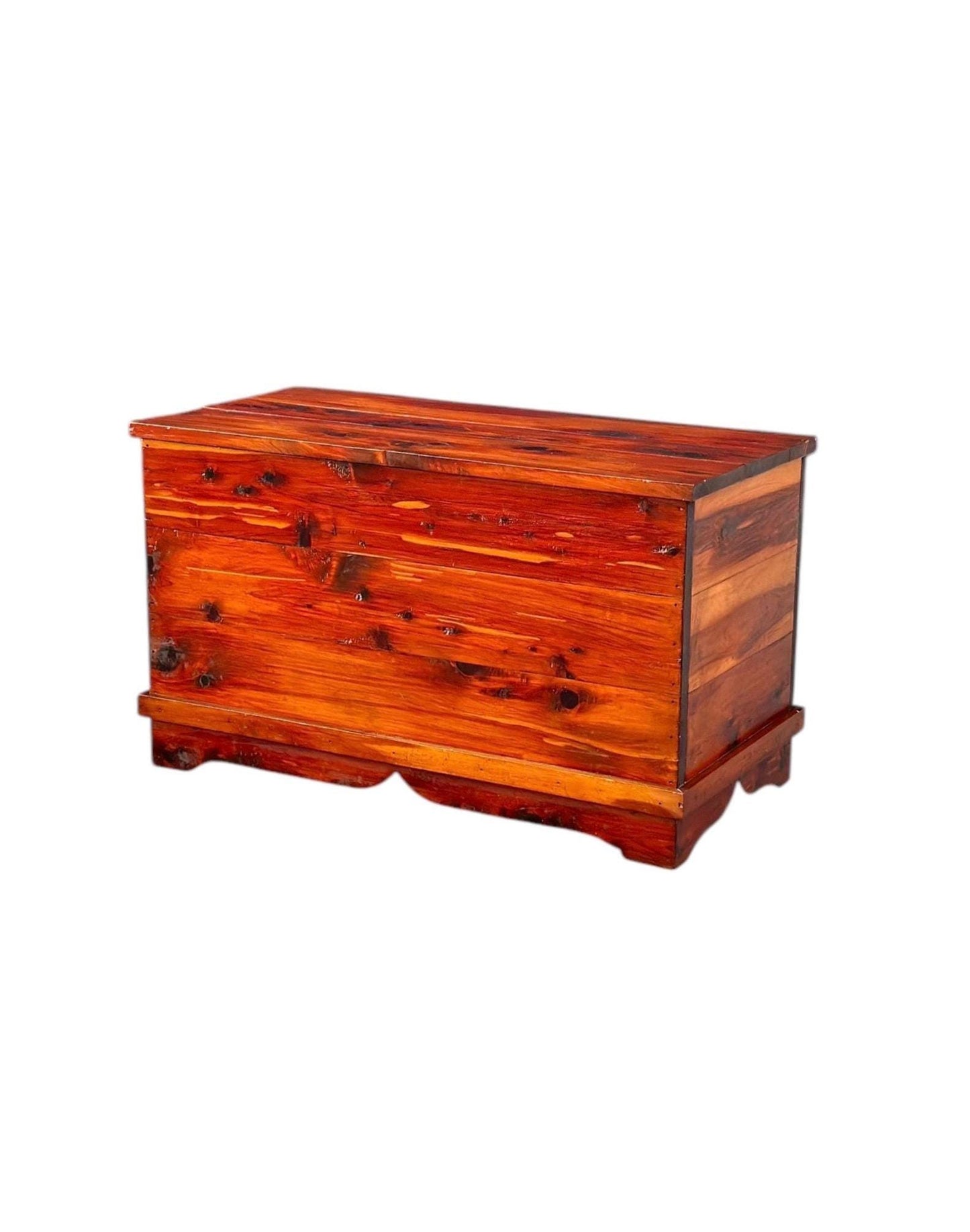 Vintage 1960's Handcrafted Solid Cedar Wood Chest