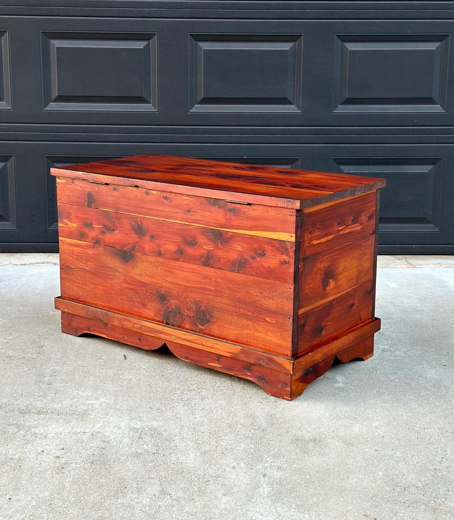 Vintage 1960's Handcrafted Solid Cedar Wood Chest