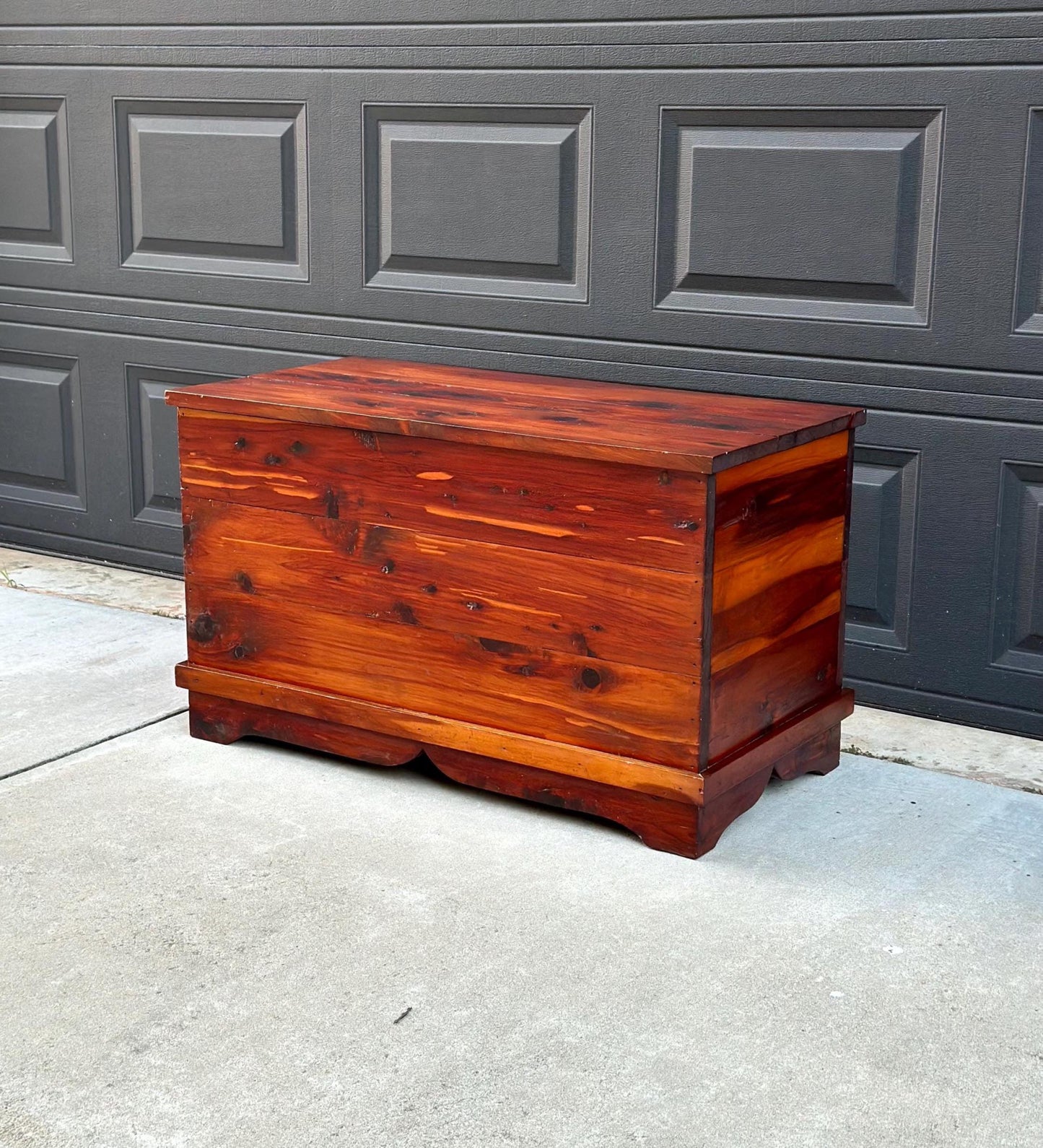Vintage 1960's Handcrafted Solid Cedar Wood Chest