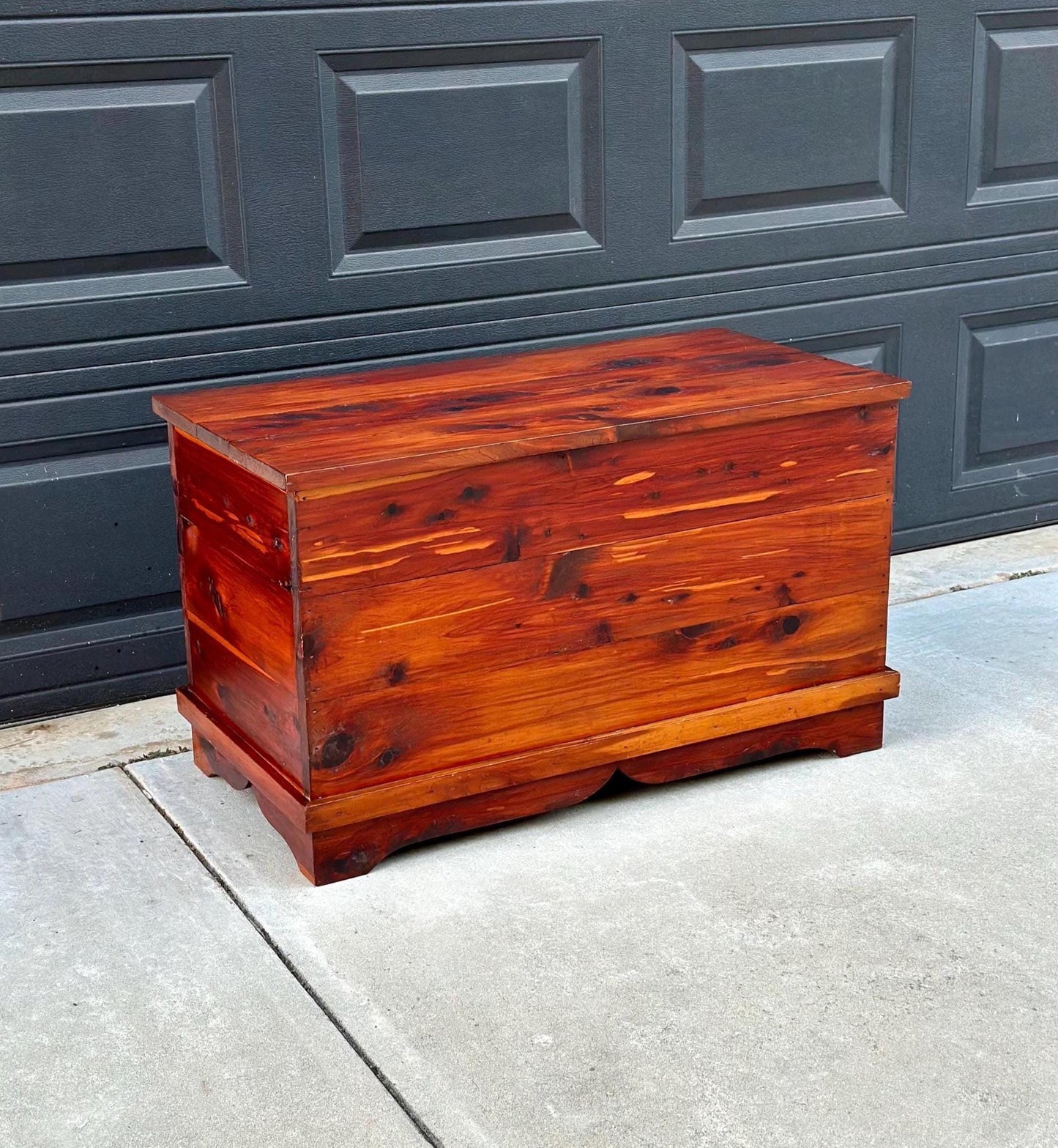 Vintage 1960's Handcrafted Solid Cedar Wood Chest