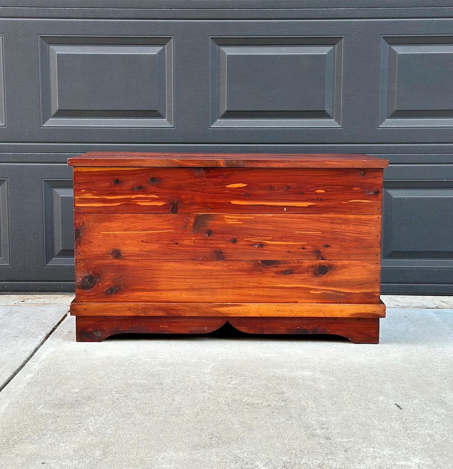 Vintage 1960's Handcrafted Solid Cedar Wood Chest