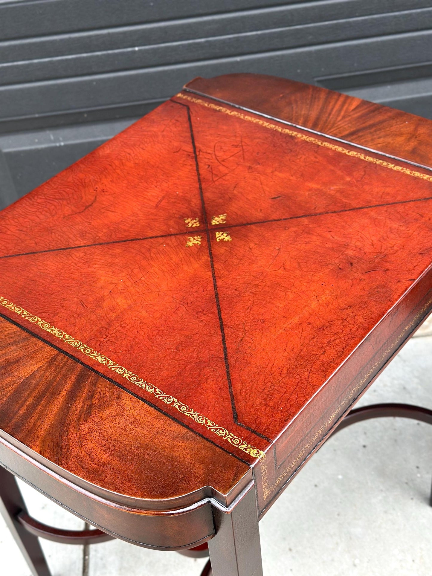 Vintage 1950's Weiman Leather Top Mahogany End Tables - a Pair