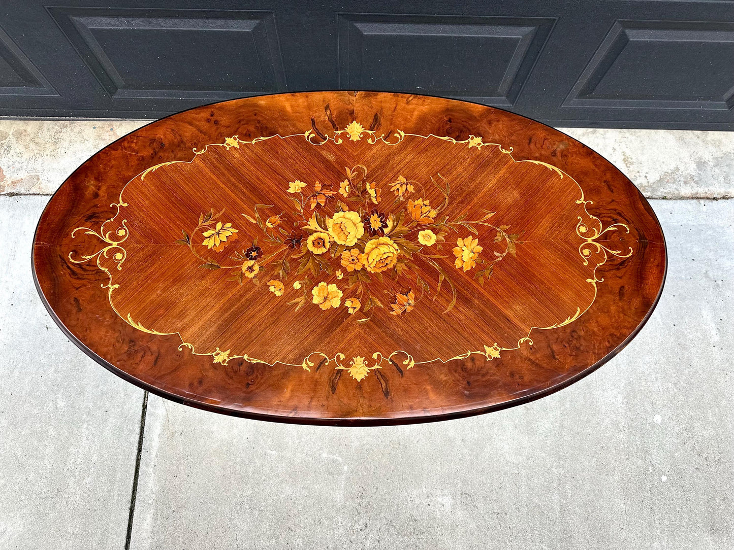 Antique 1910's Louis XV Marquetry Ormolu French Coffee Table