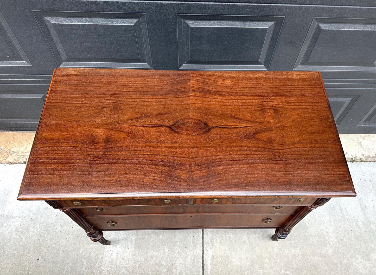 Antique Early 1900's French Walnut Chest of Drawers on Casters