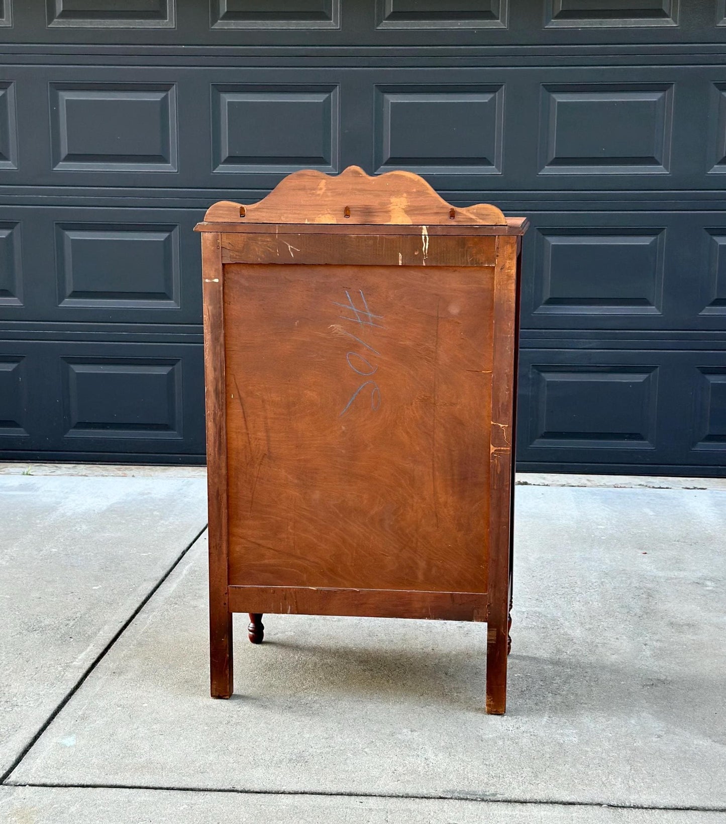 Antique 1930's Solid Cherry Wood Four Drawer Highboy
