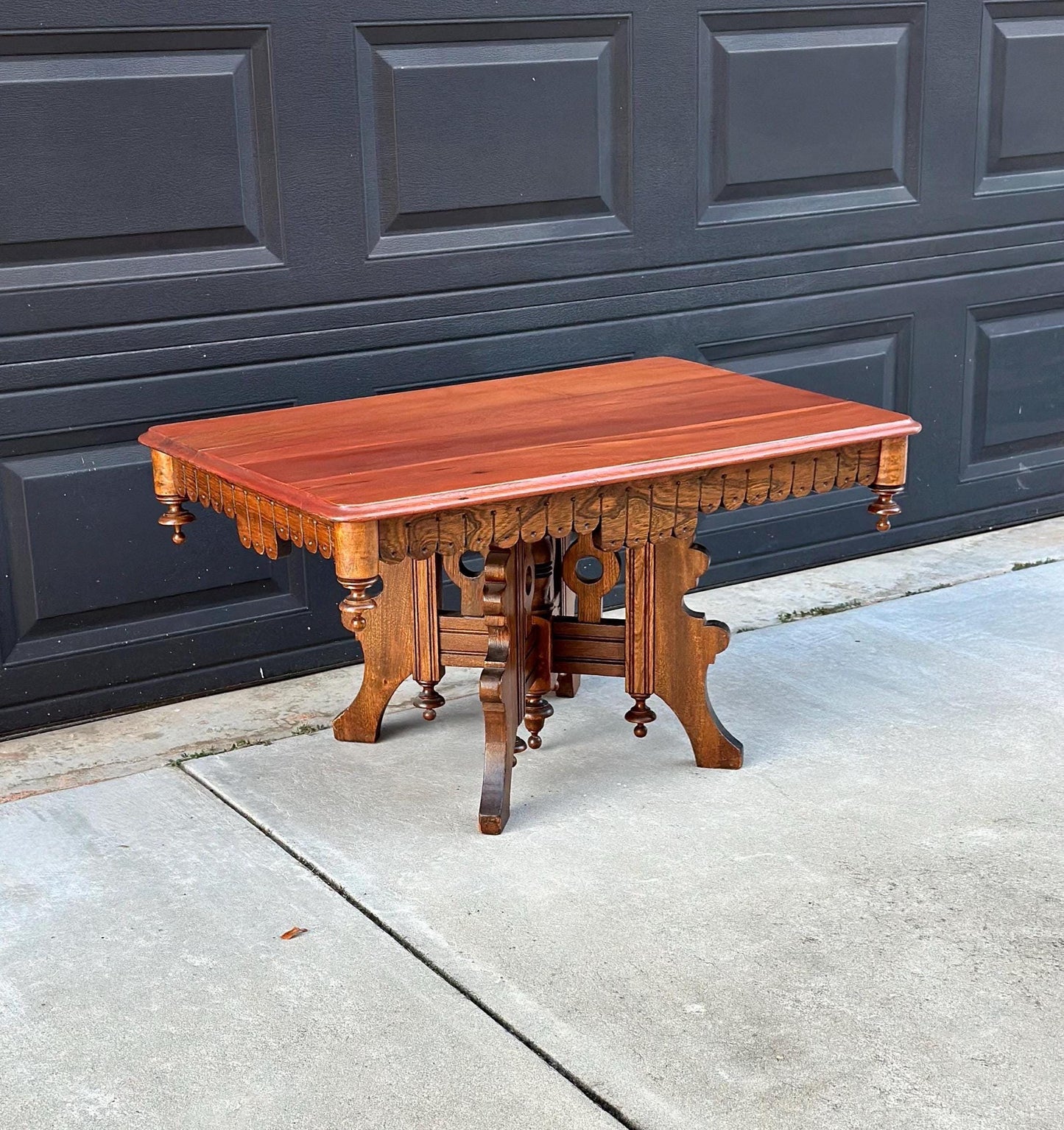 Antique Late 1800's Victorian Maple & Oak Wood Coffee Table