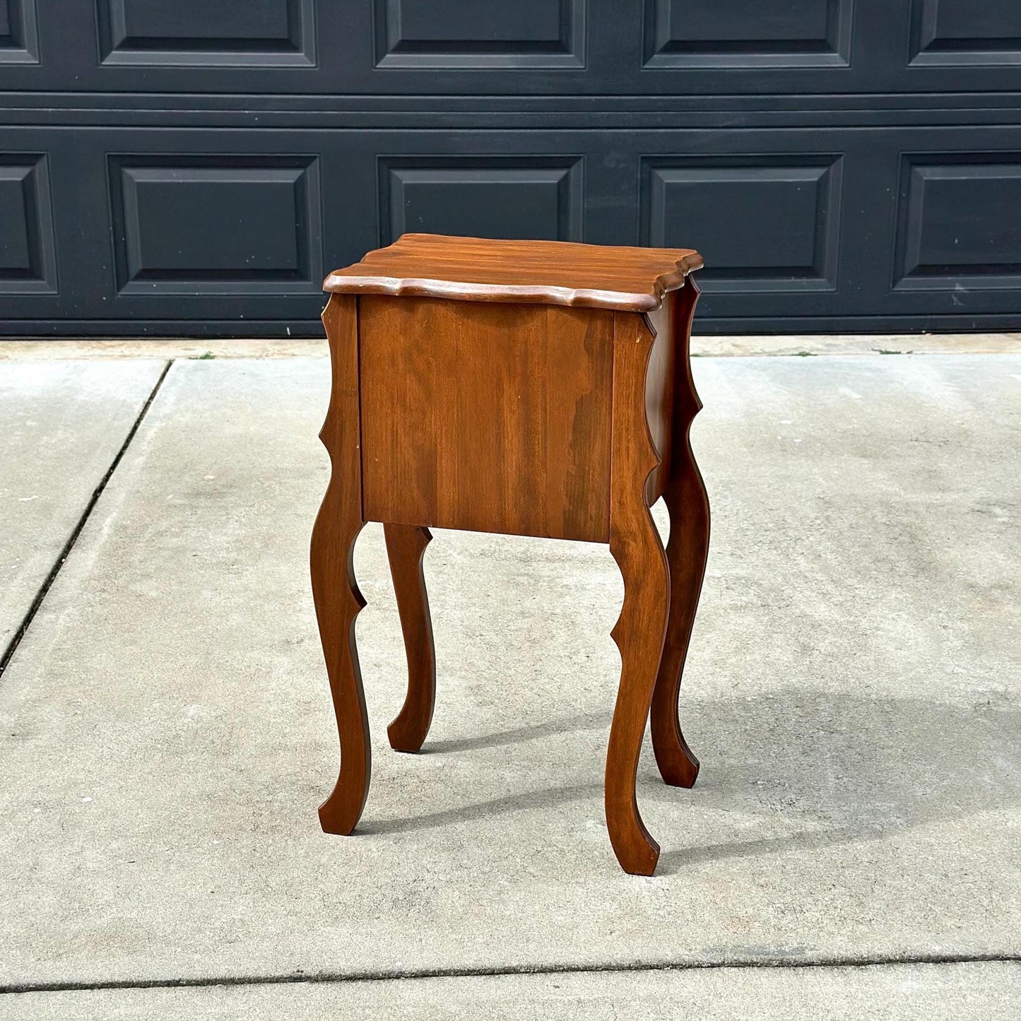 Antique Early 1900's Solid Wood Copper Lined Cabinet Small Cherry Table
