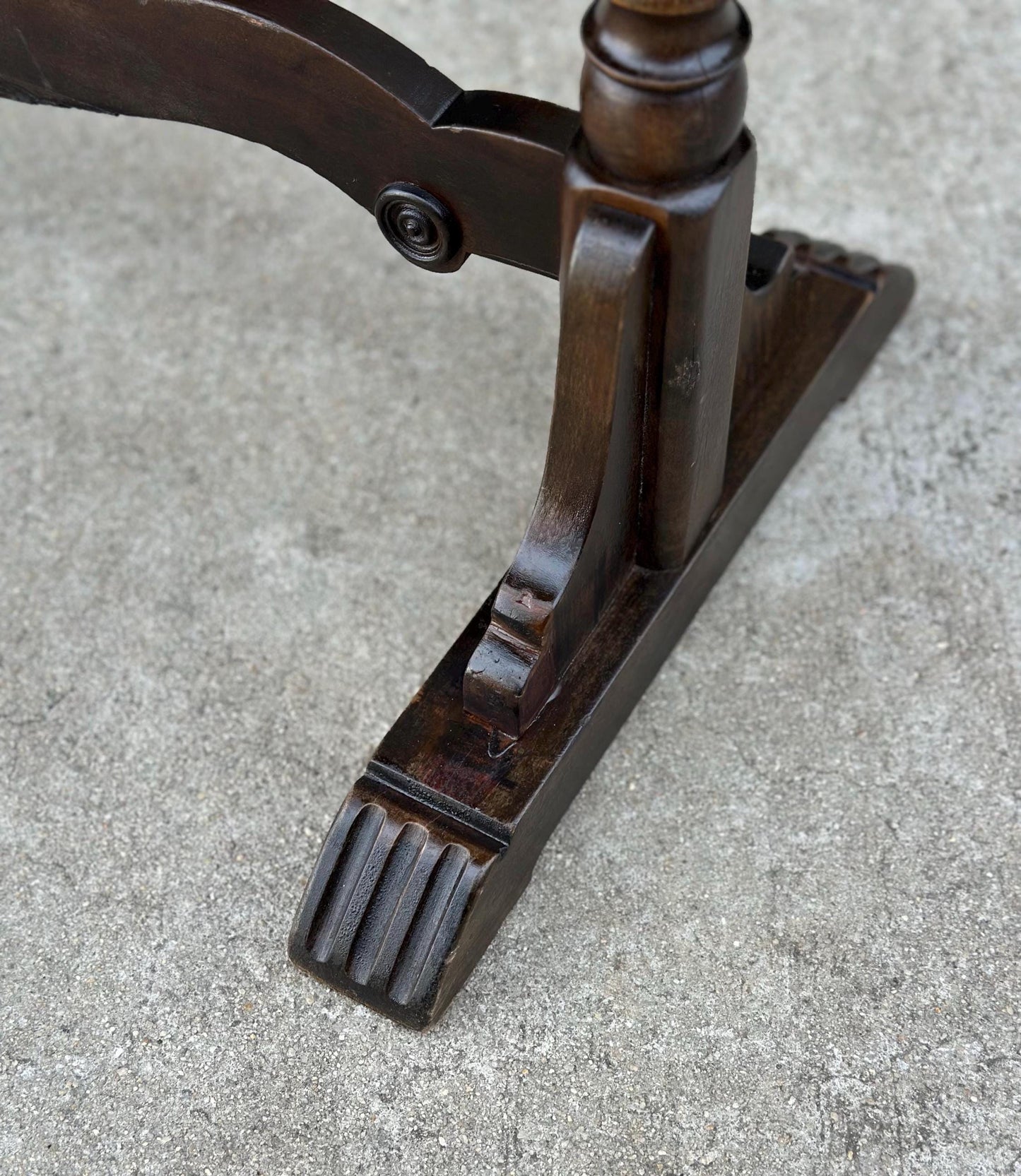 Antique Late 1800's Walnut Spindle Leg Solid Wood Narrow Accent Table