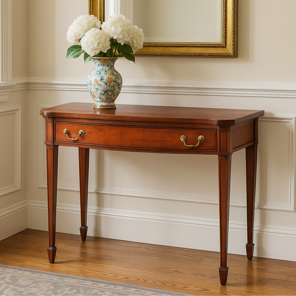 Antique 1930's Mahogany Single Drawer Hallway Flip Top Table