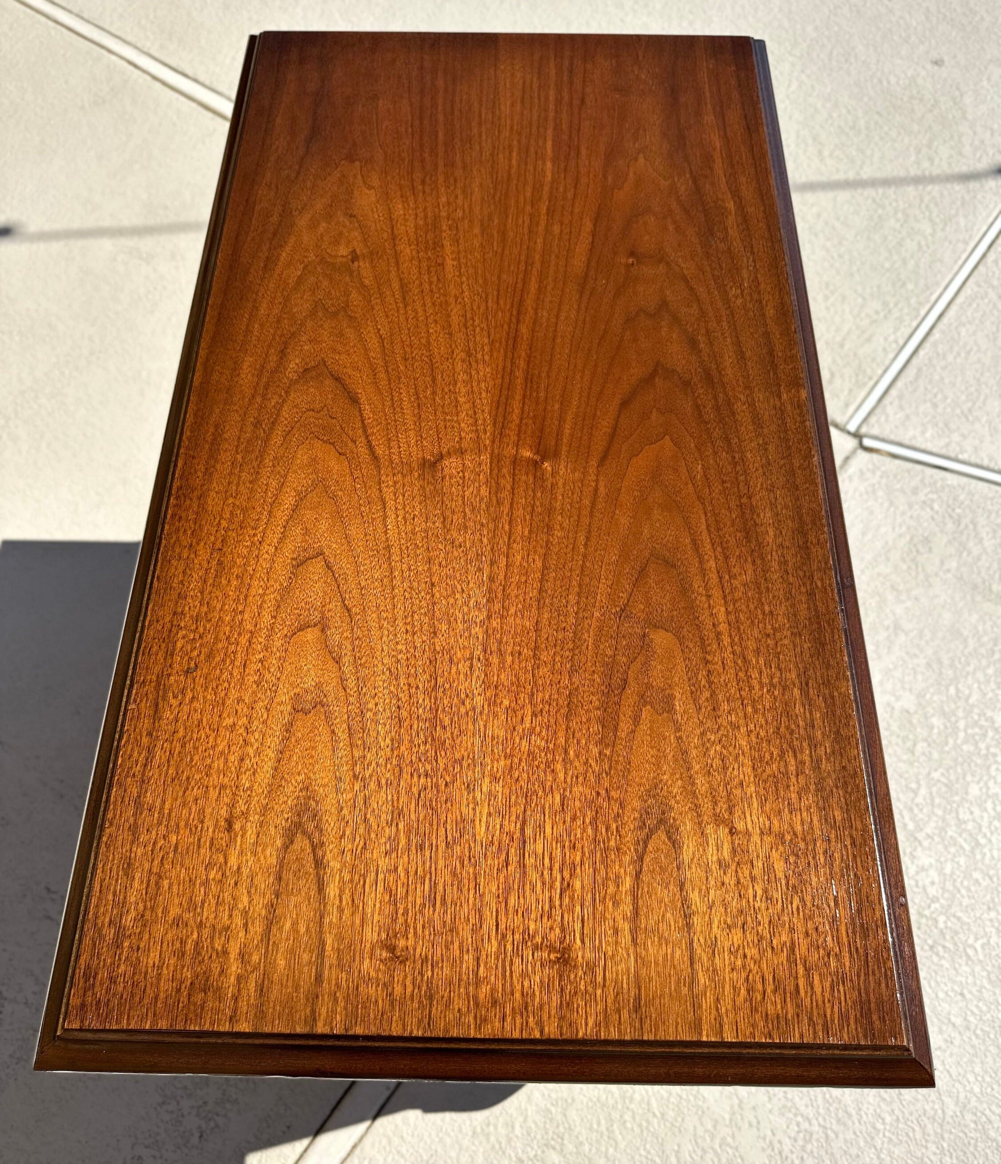 Vintage Walnut Two Drawer Lowboy Console Table