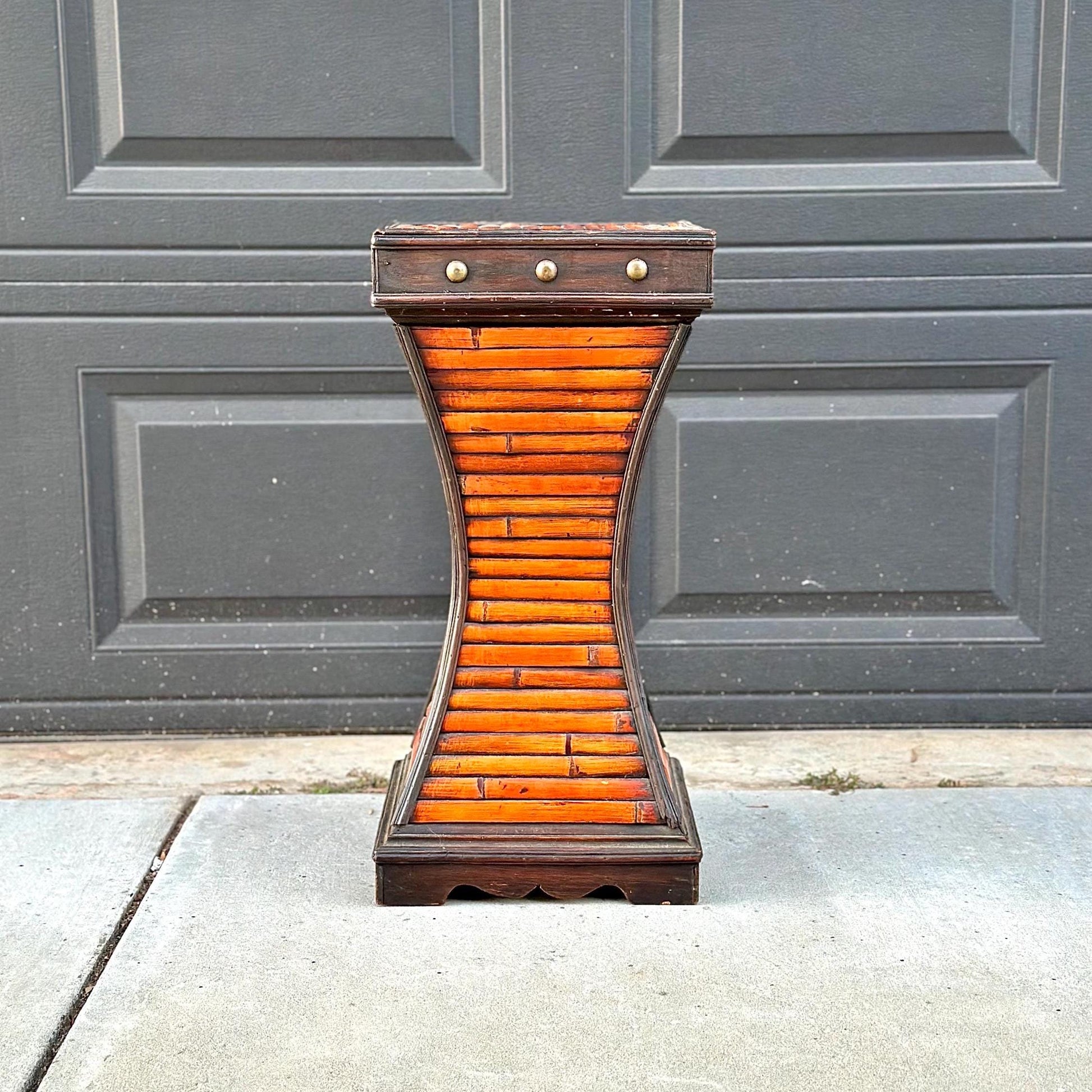 Vintage Handmade Burnished Bamboo Plant Stand