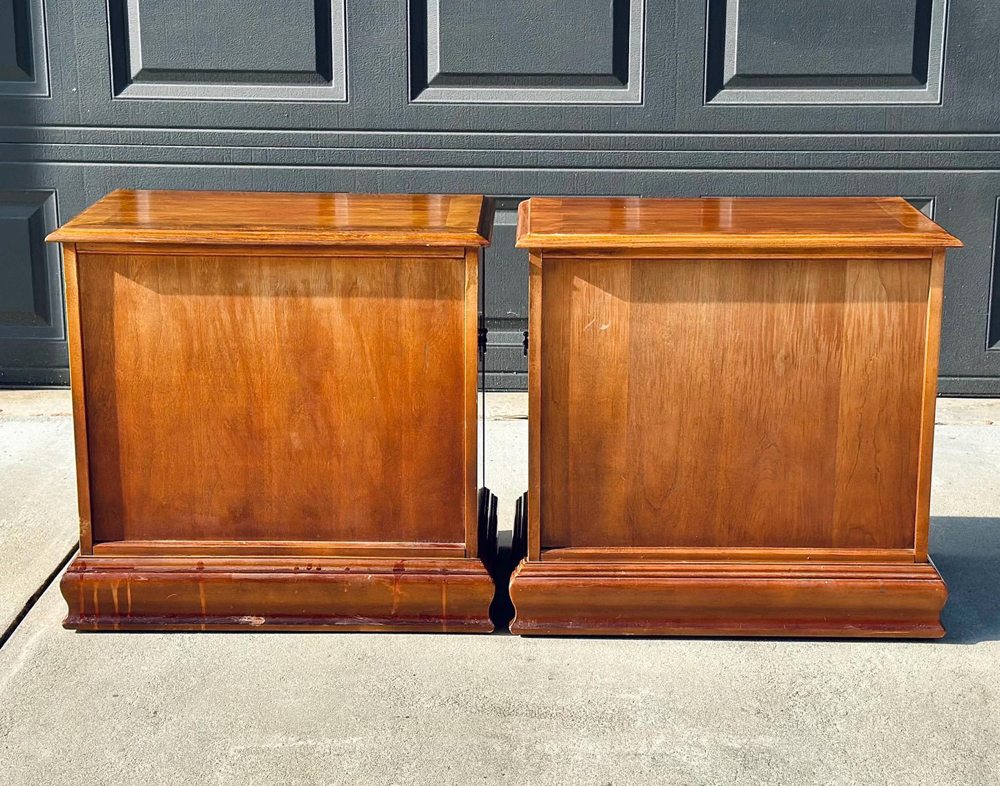 Pair of Vintage Solid Cherry Four Drawer Traditional Nightstands