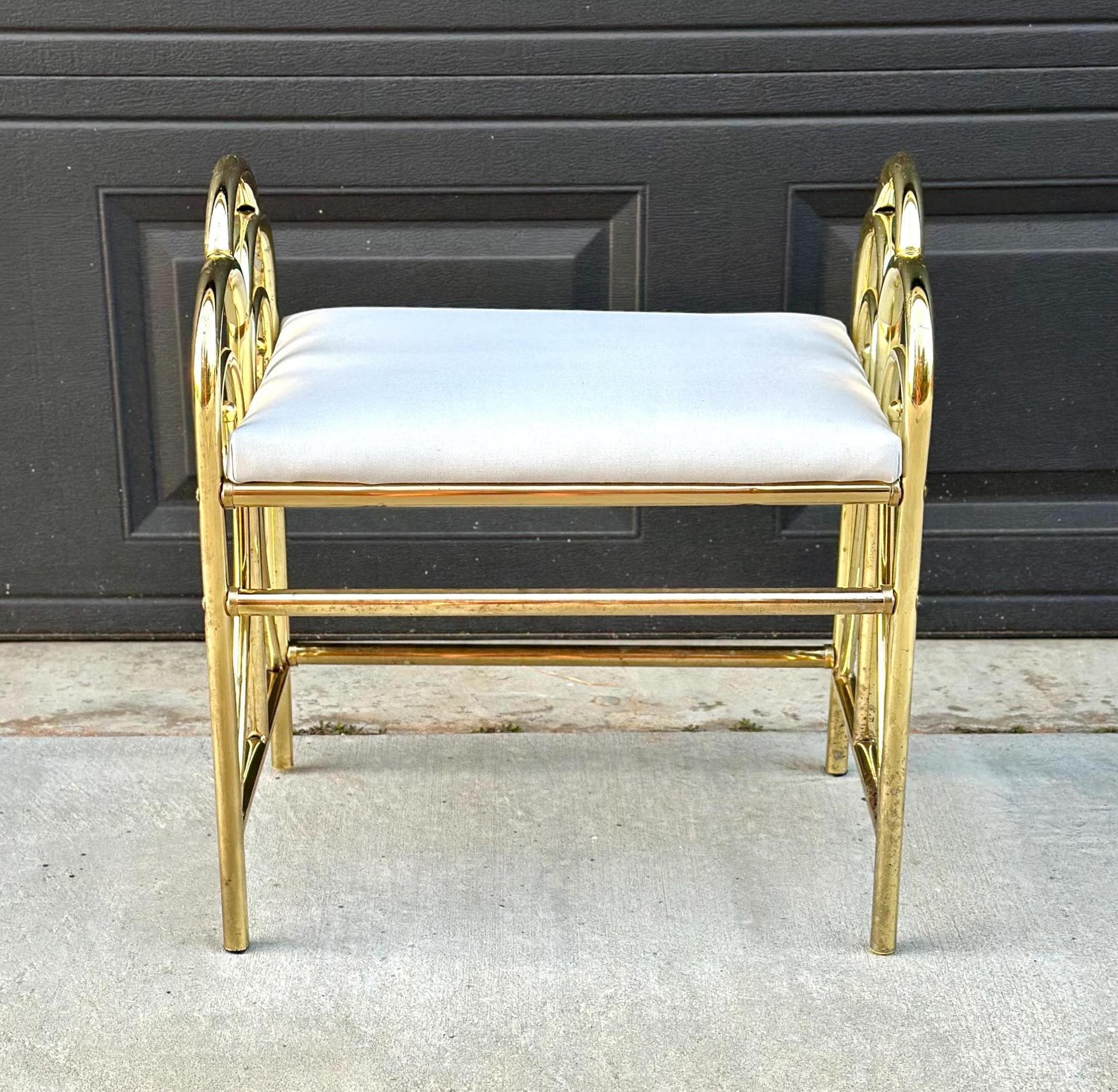 Vintage 1980's Gold Vanity Stool