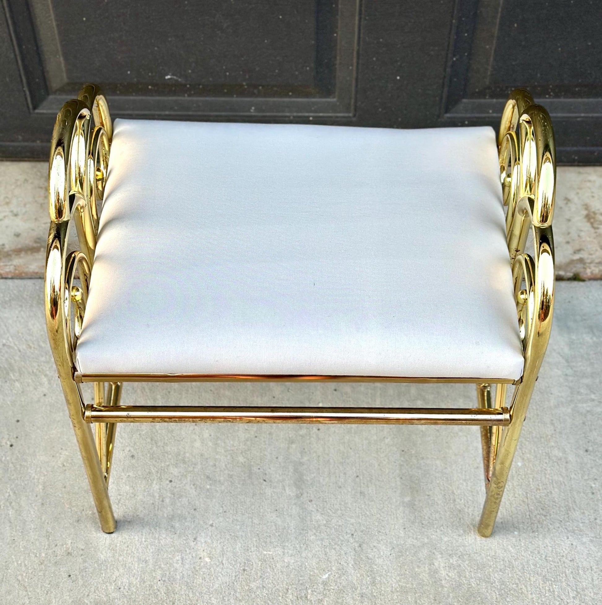 Vintage 1980's Gold Vanity Stool