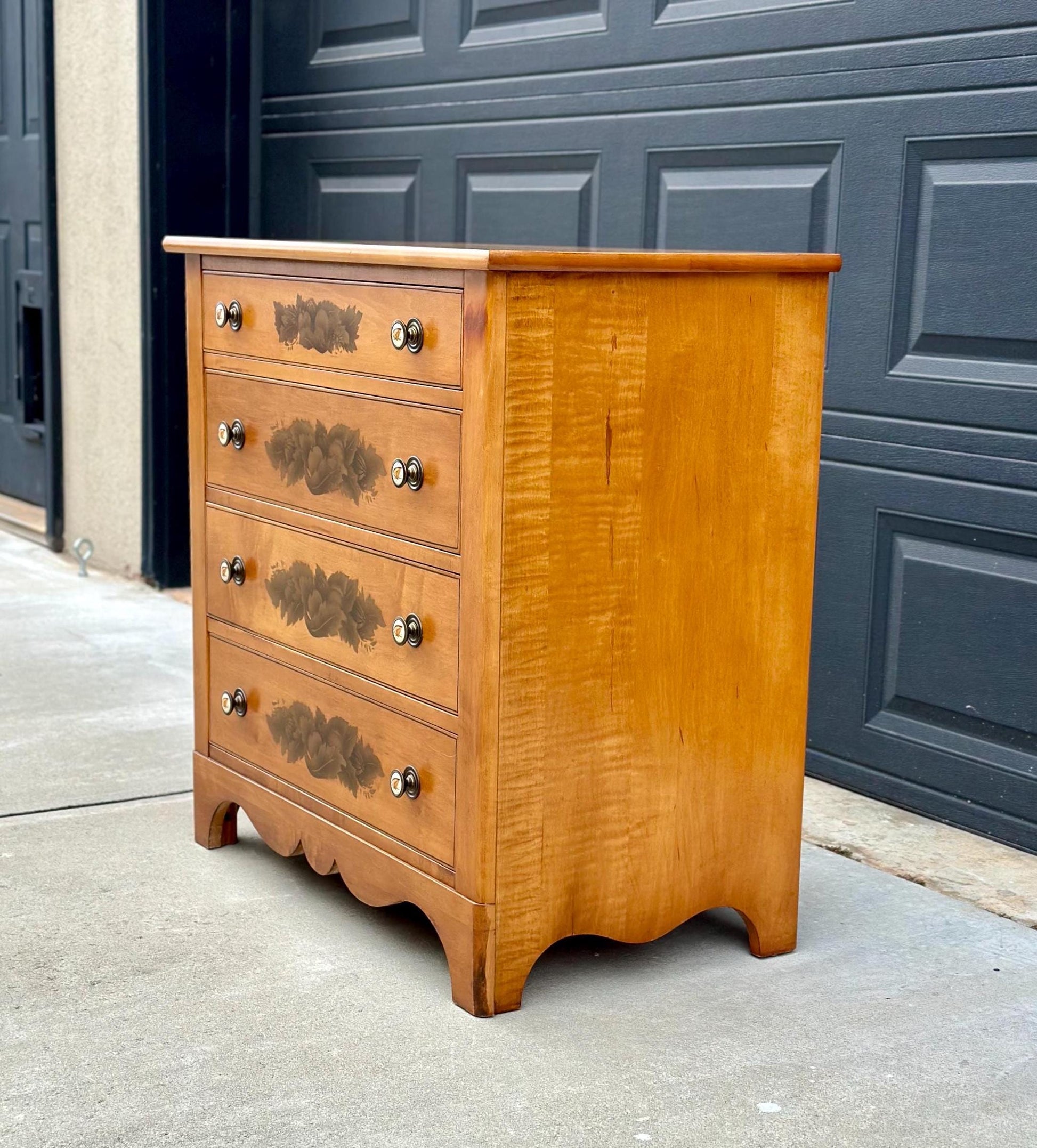 Vintage L. Hitchcock Solid Wood 4 Drawer Maple Chest