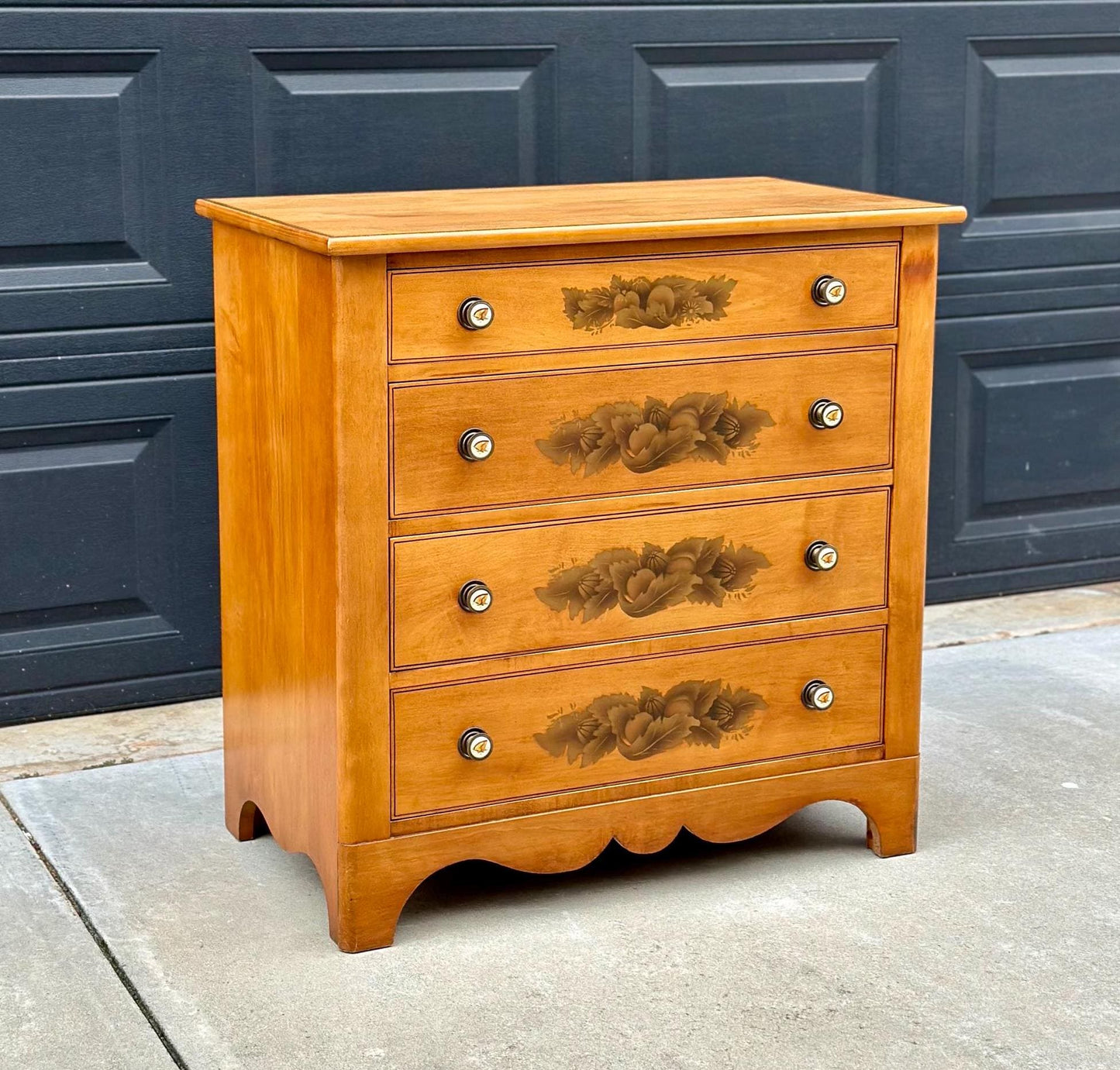 Vintage L. Hitchcock Solid Wood 4 Drawer Maple Chest