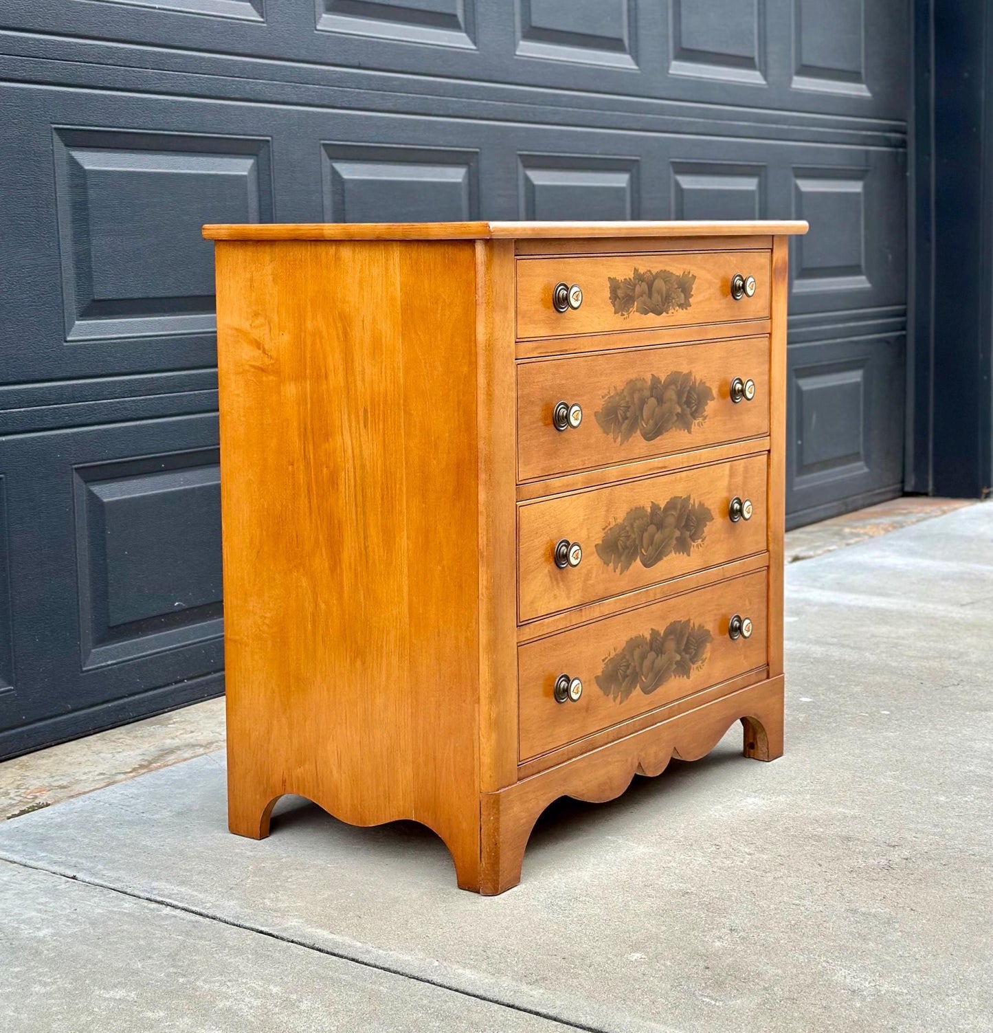 Vintage L. Hitchcock Solid Wood 4 Drawer Maple Chest