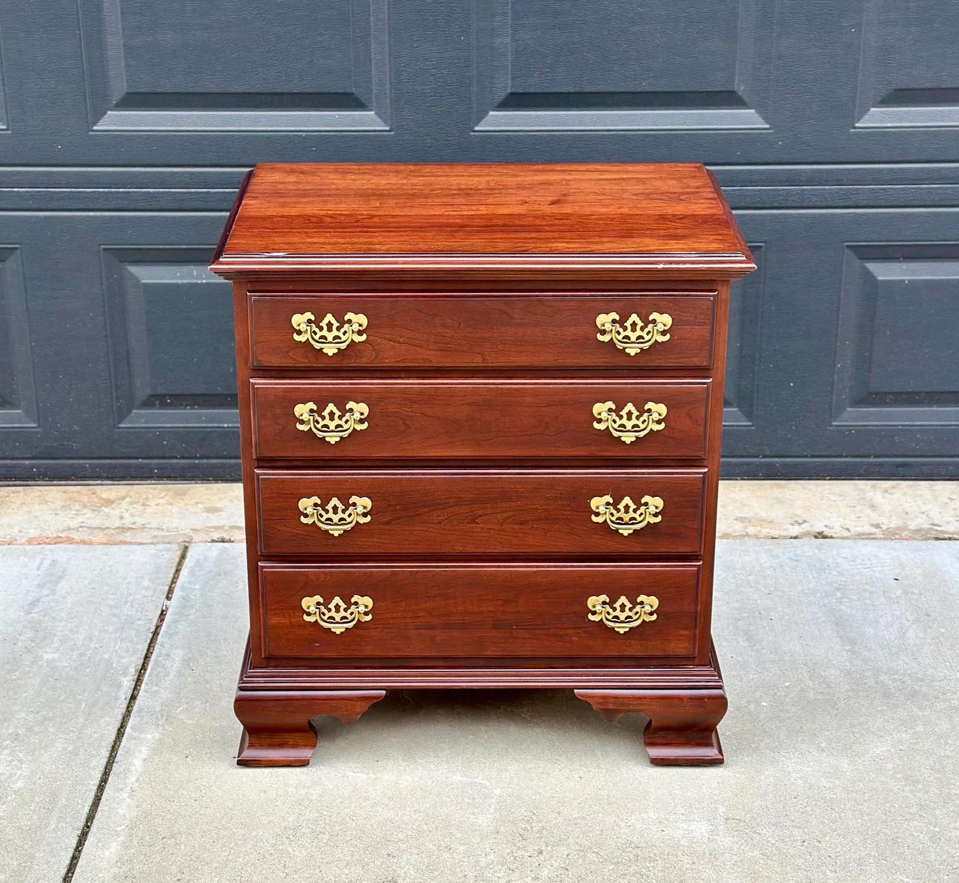 Vintage Solid Cherry Four Drawer Traditional Nightstand