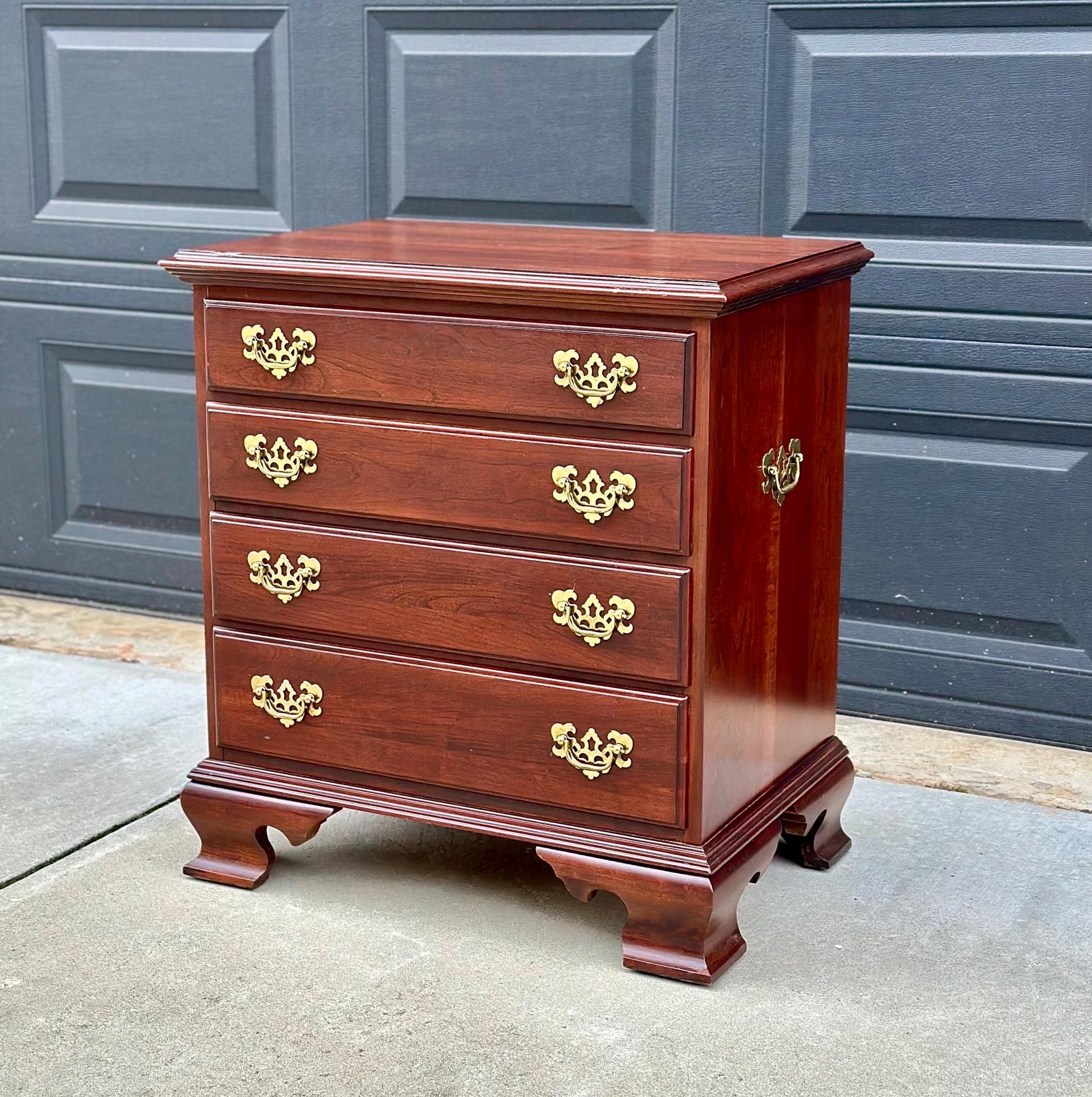 Vintage Solid Cherry Four Drawer Traditional Nightstand