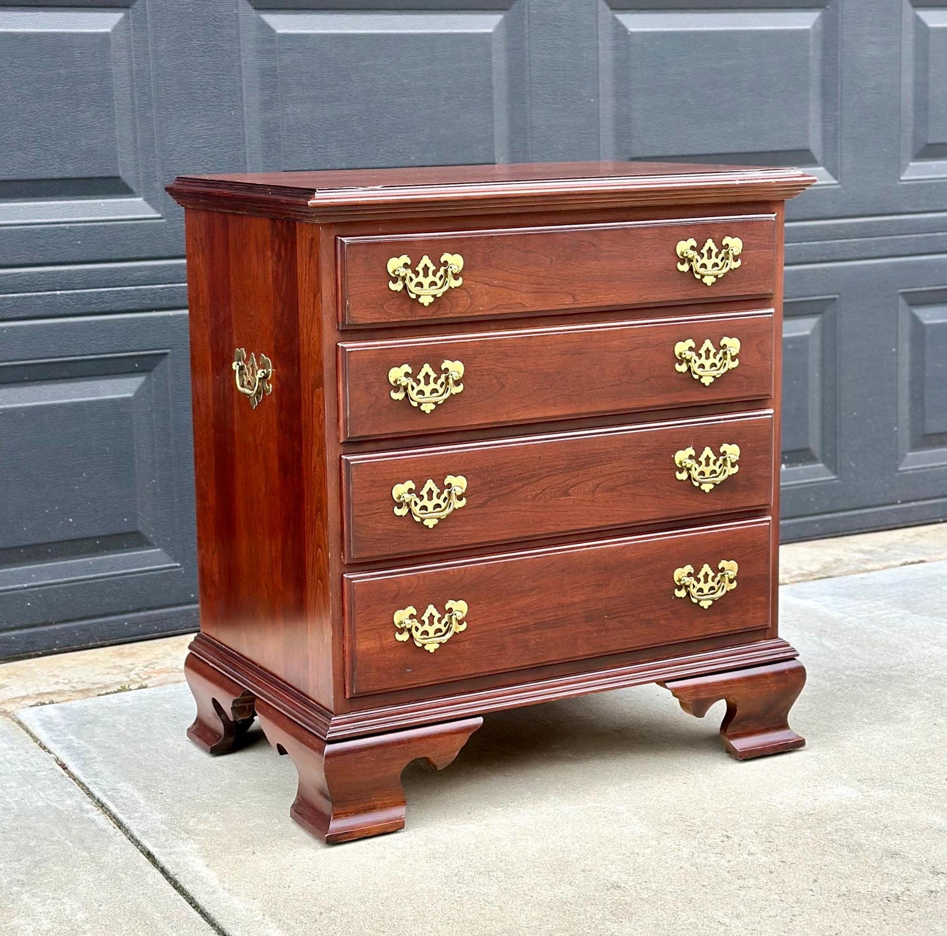 Vintage Solid Cherry Four Drawer Traditional Nightstand