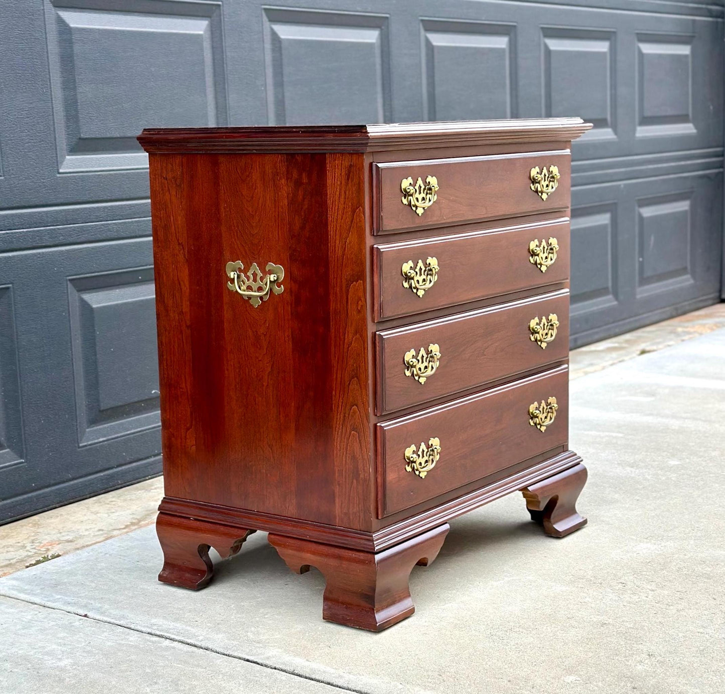 Vintage Solid Cherry Four Drawer Traditional Nightstand