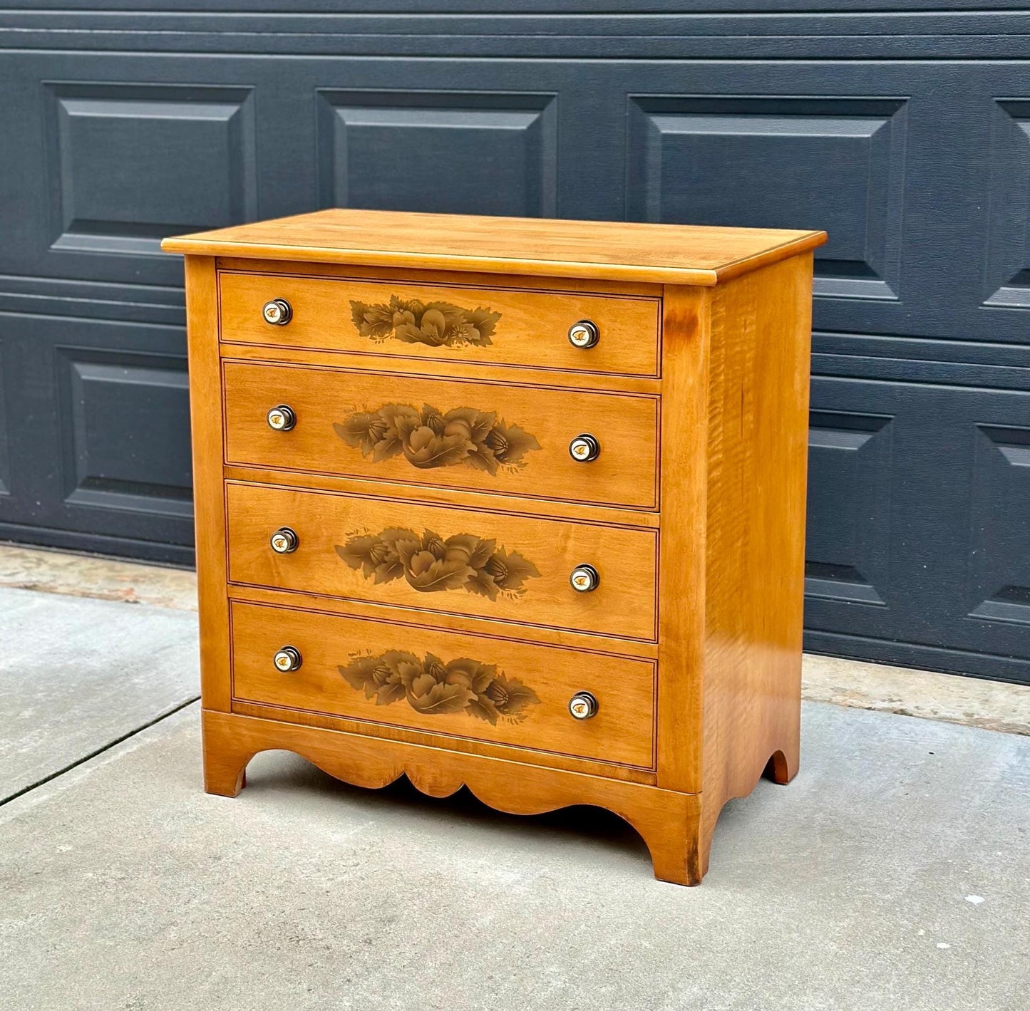 Vintage L. Hitchcock Solid Wood 4 Drawer Maple Chest