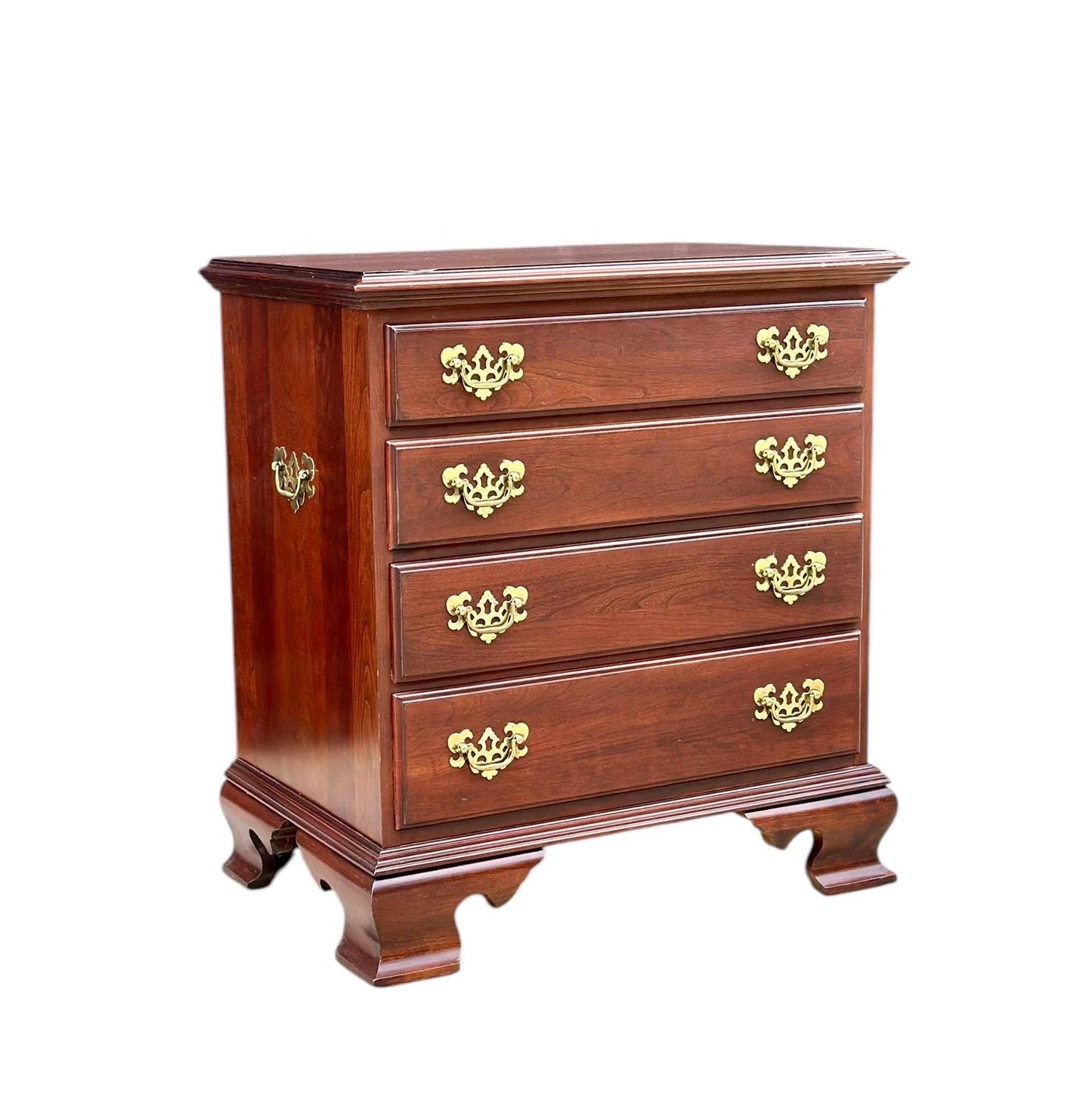 Vintage Solid Cherry Four Drawer Traditional Nightstand