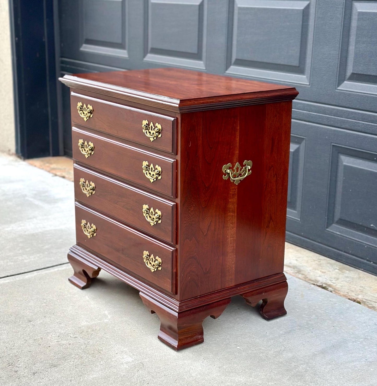 Vintage Solid Cherry Four Drawer Traditional Nightstand