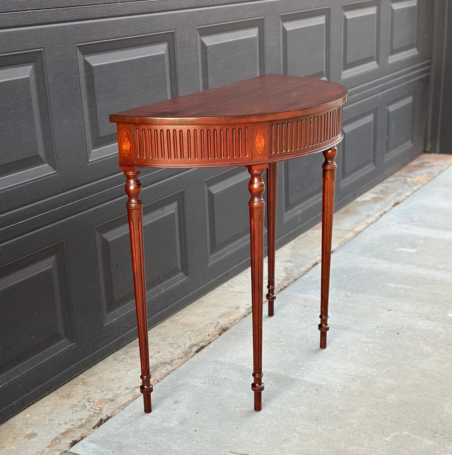 Vintage Mahogany Demilune Console & Entry Table