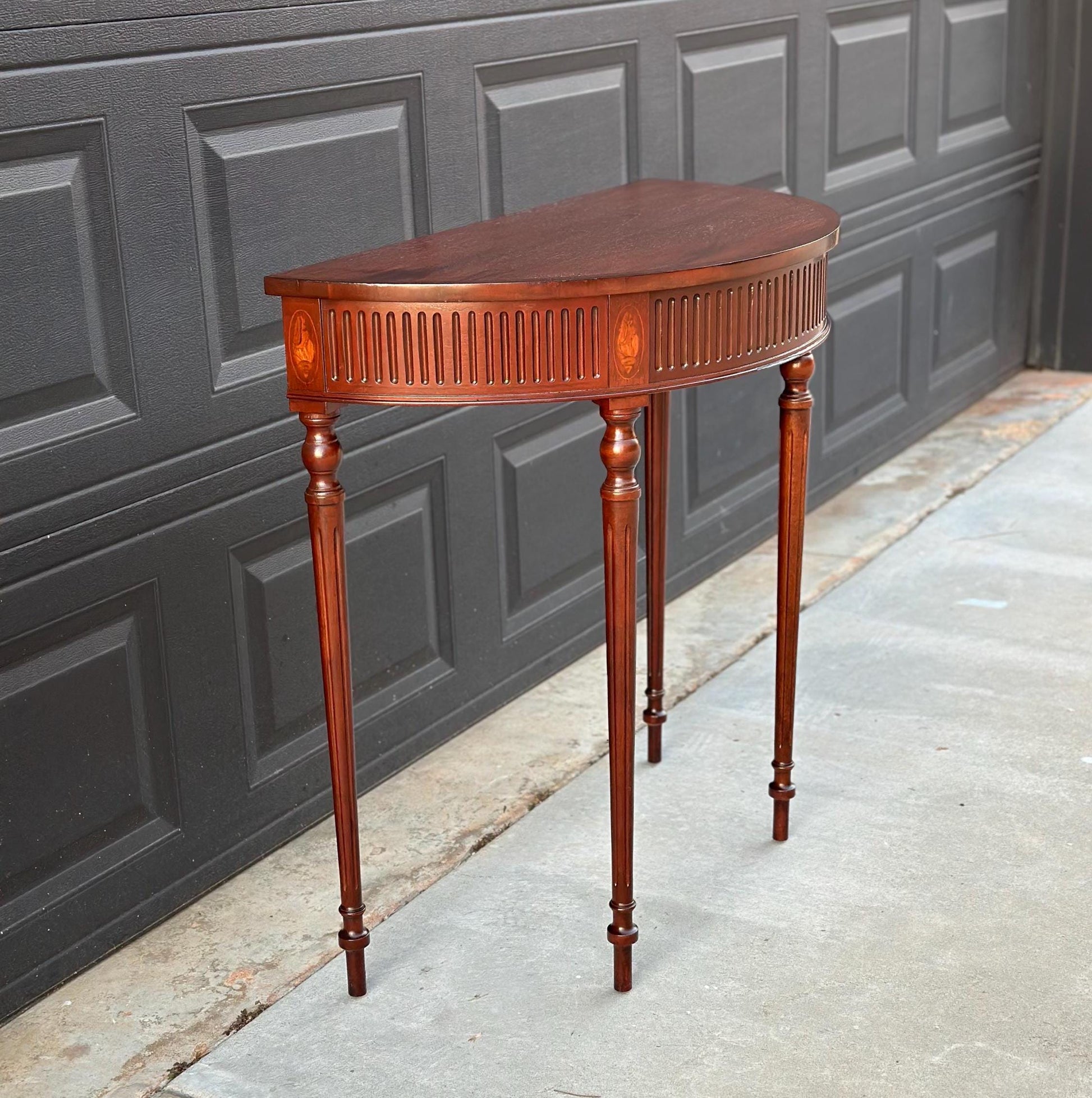 Vintage Mahogany Demilune Console & Entry Table